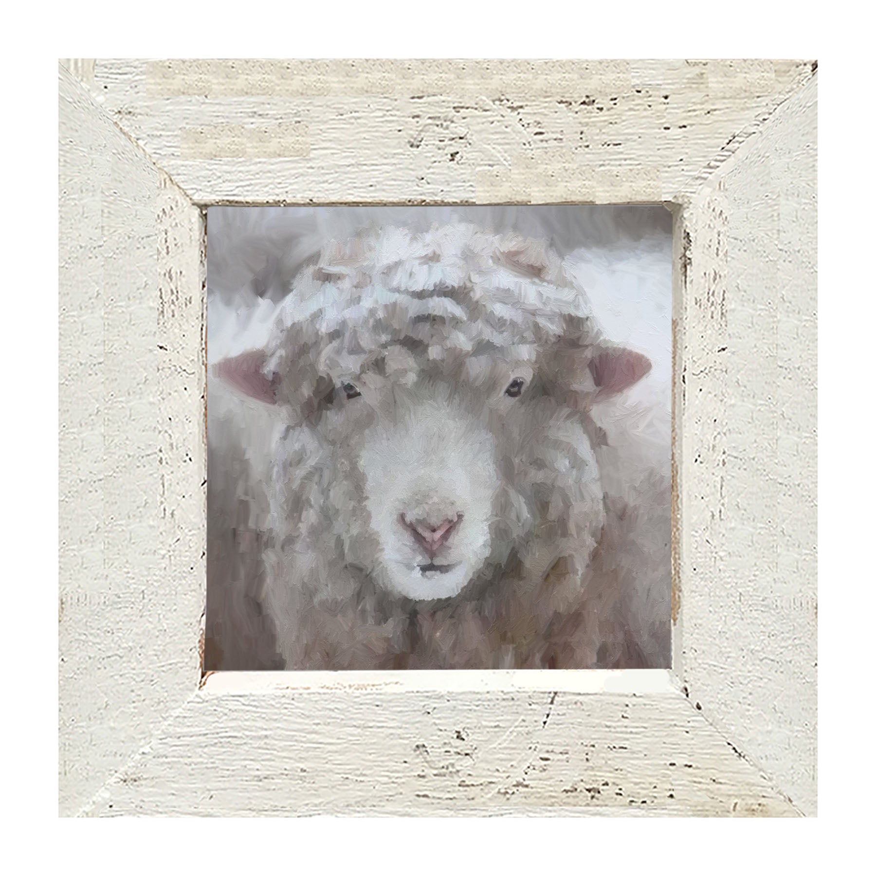 Winter Sheep Face - Framed art