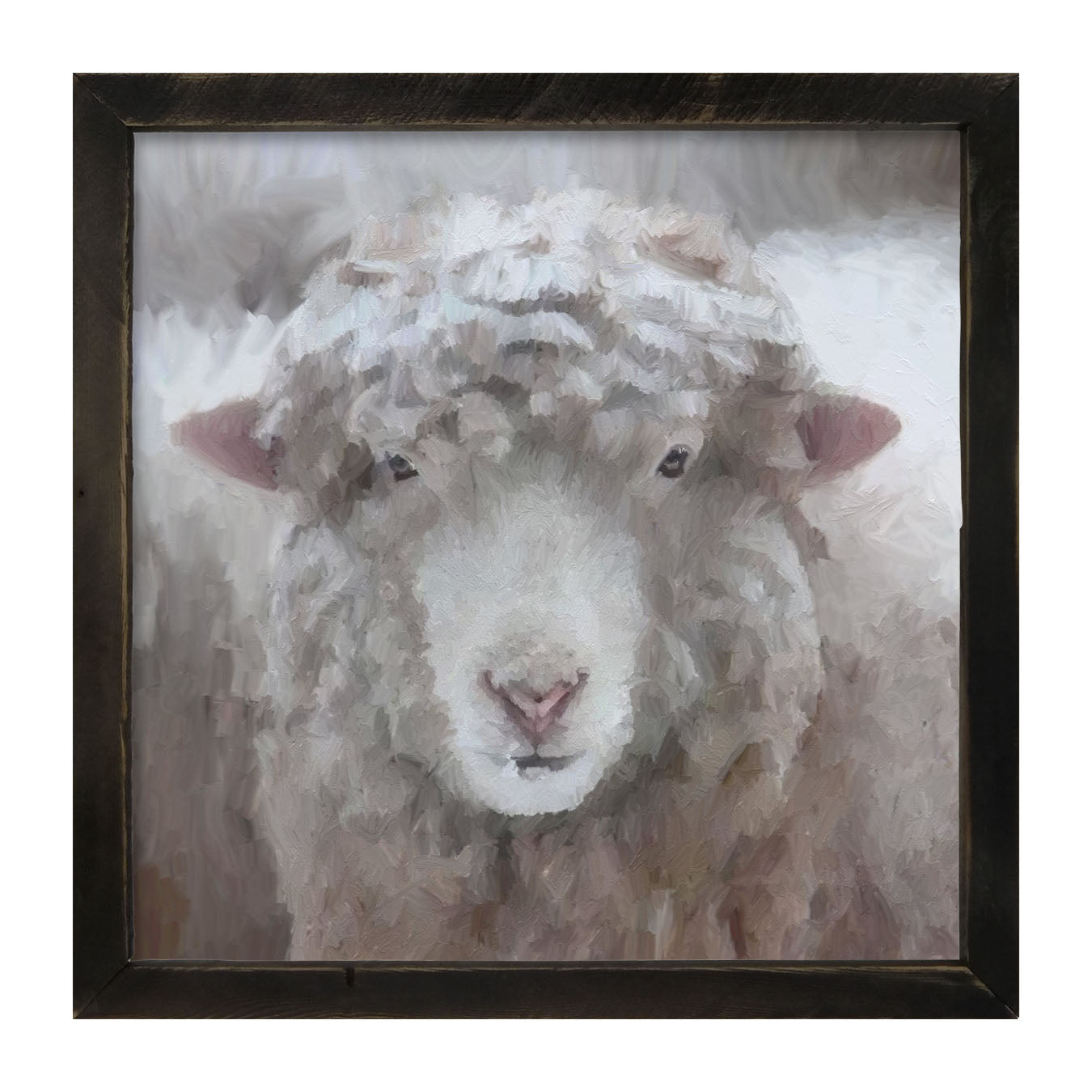 Winter Sheep Face - Framed art