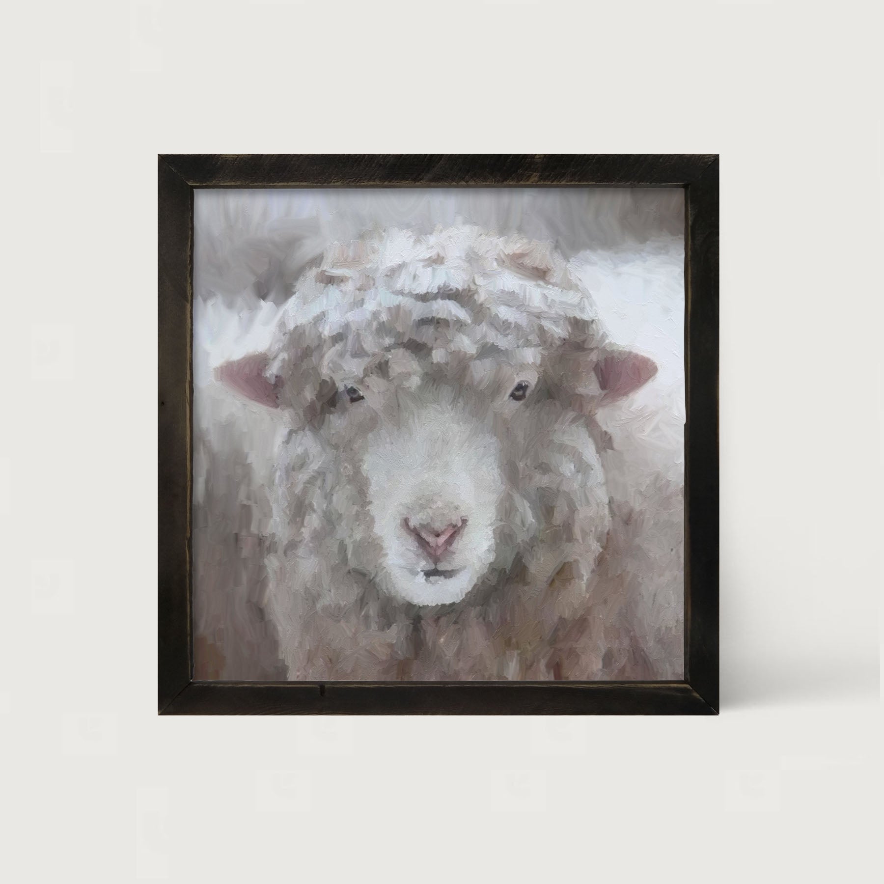 Winter Sheep Face - Framed art