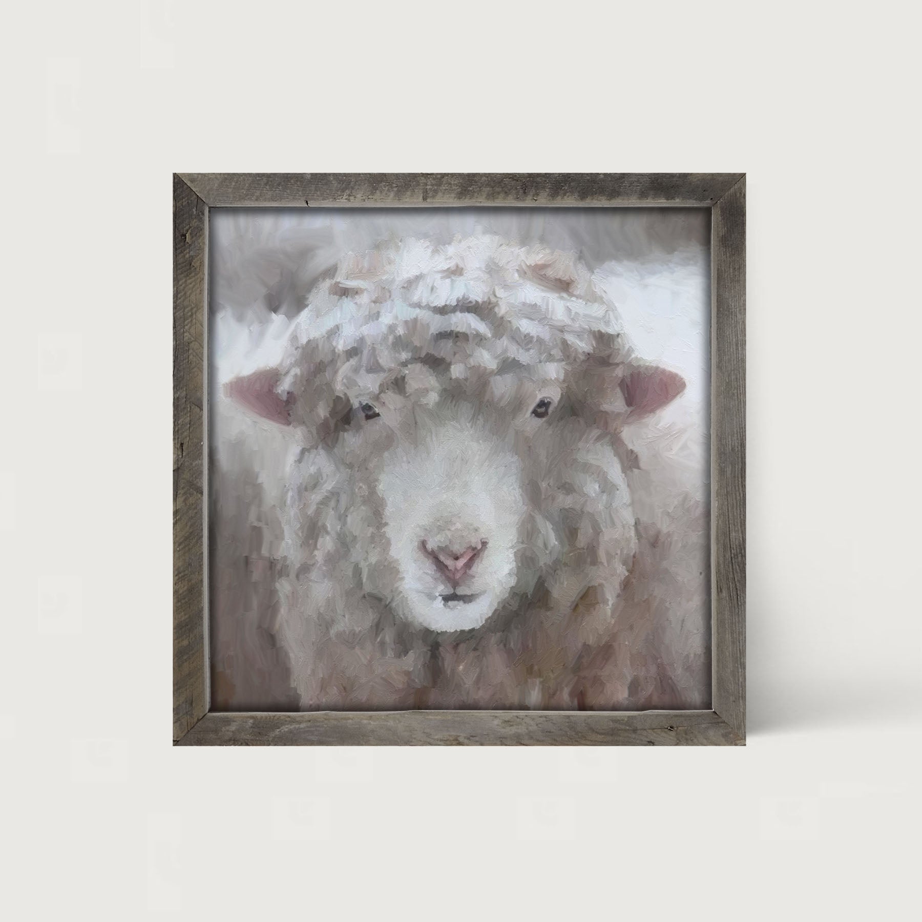 Winter Sheep Face - Framed art