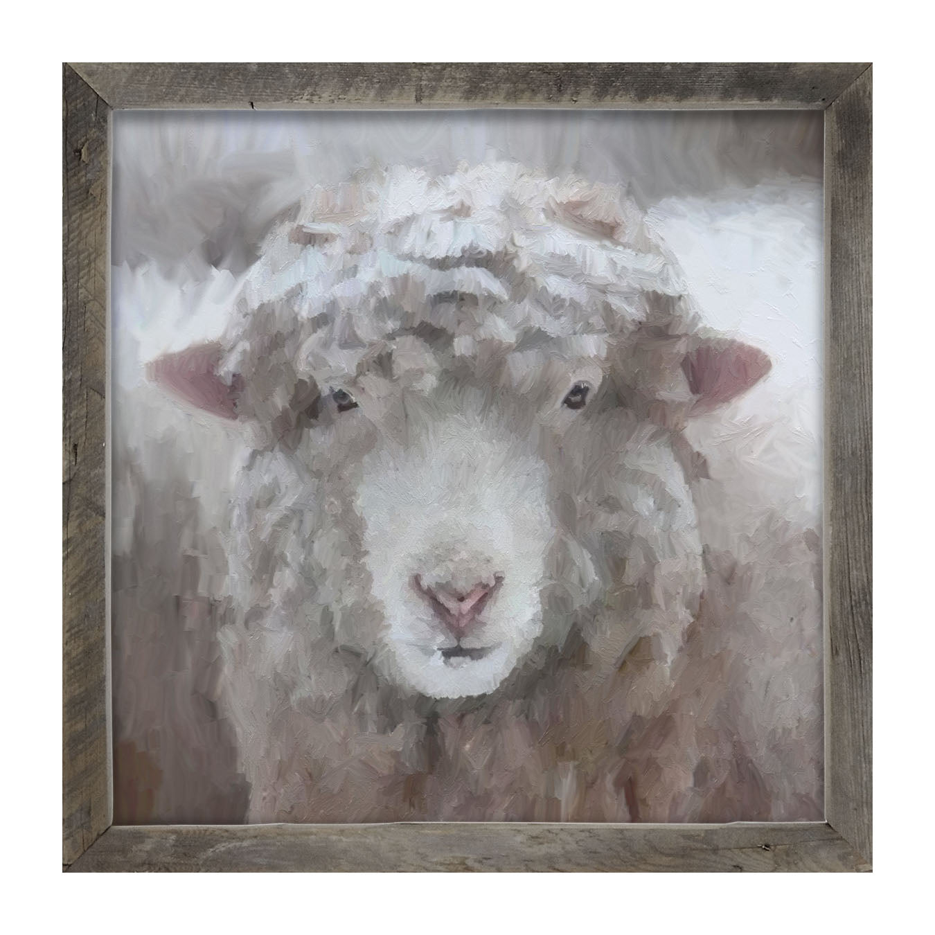 Winter Sheep Face - Framed art