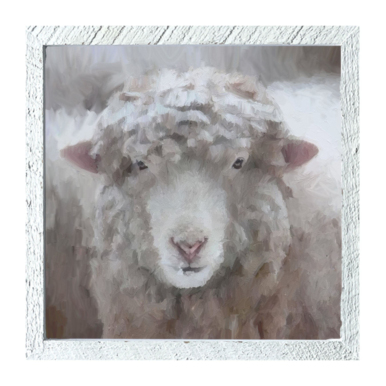 Winter Sheep Face - Framed art