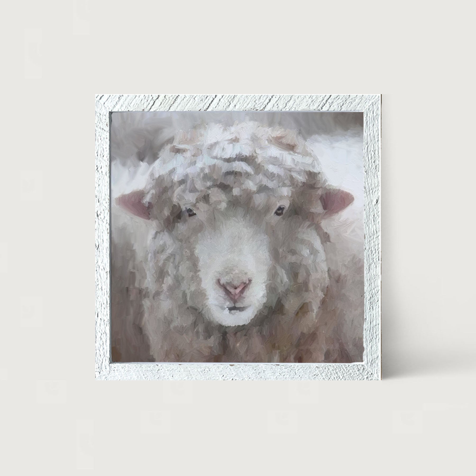 Winter Sheep Face - Framed art