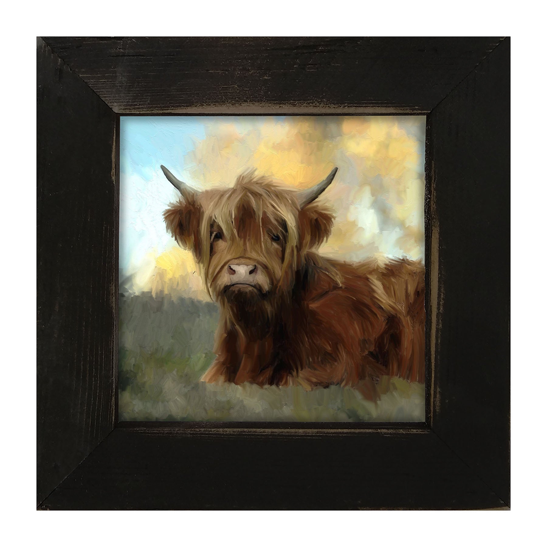 Springtime Highland Cow - Framed art