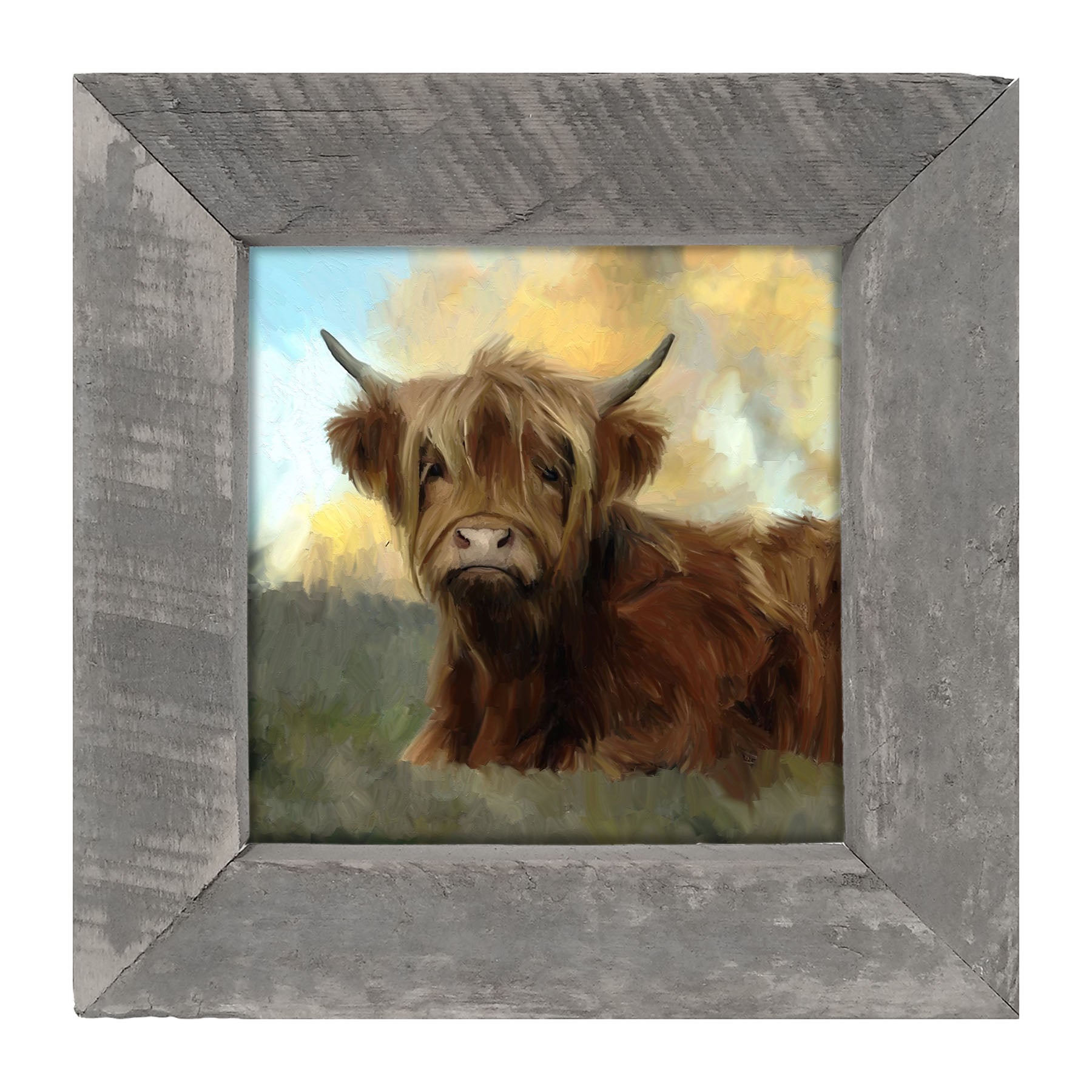 Springtime Highland Cow - Framed art