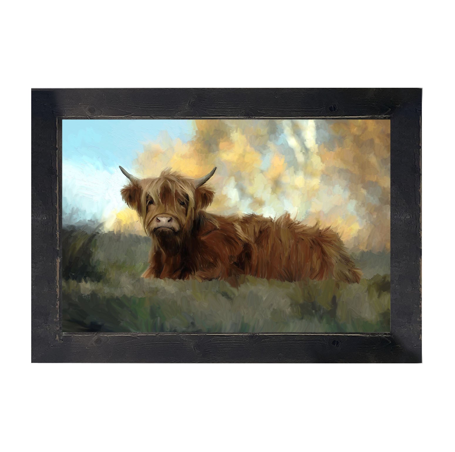 Springtime Highland Cow - Framed art