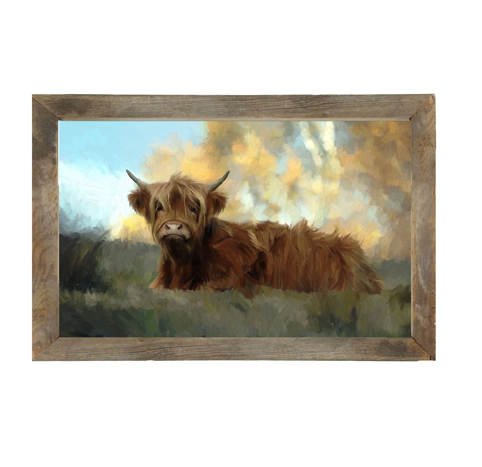 Springtime Highland Cow - Framed art