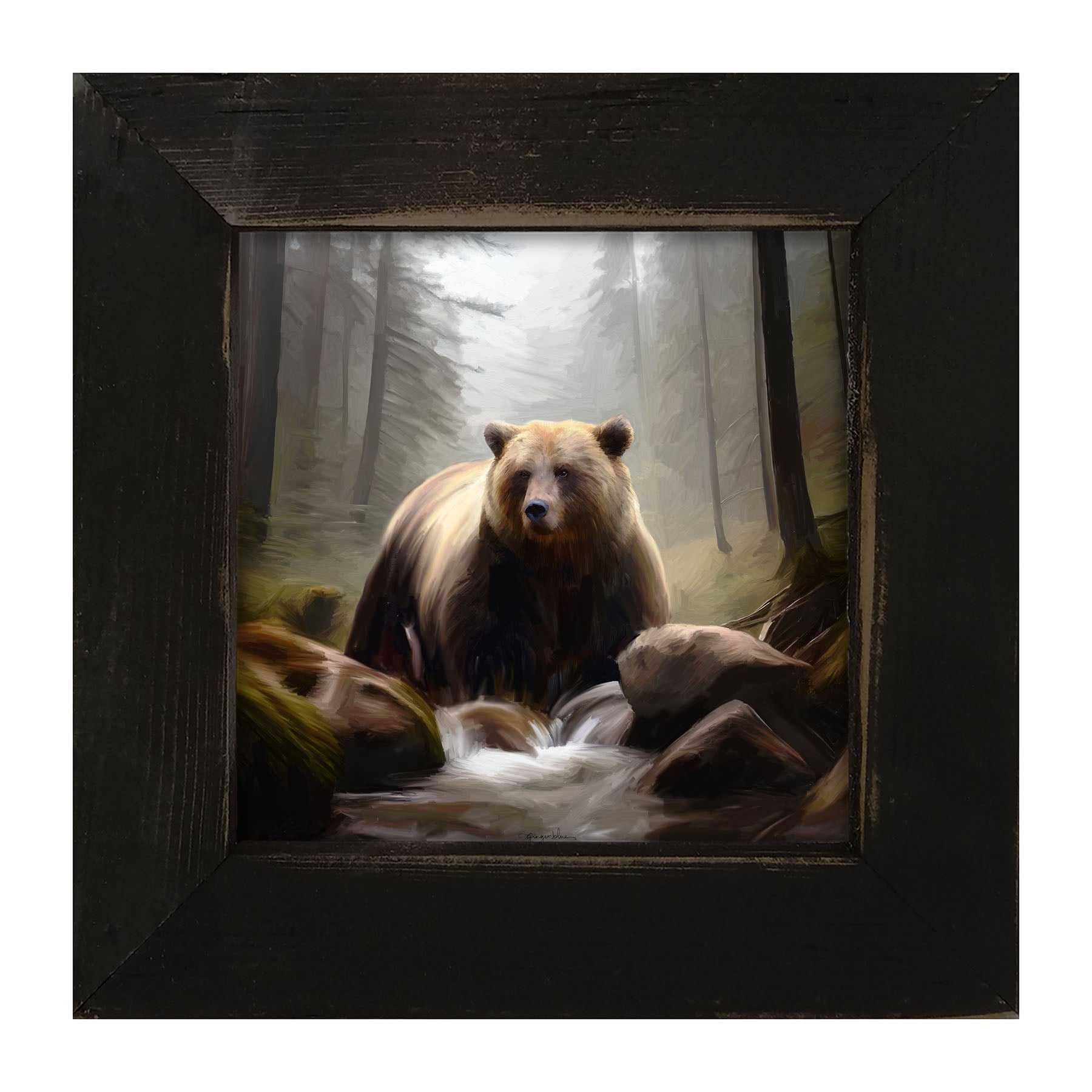 Riverside Bear - Framed art