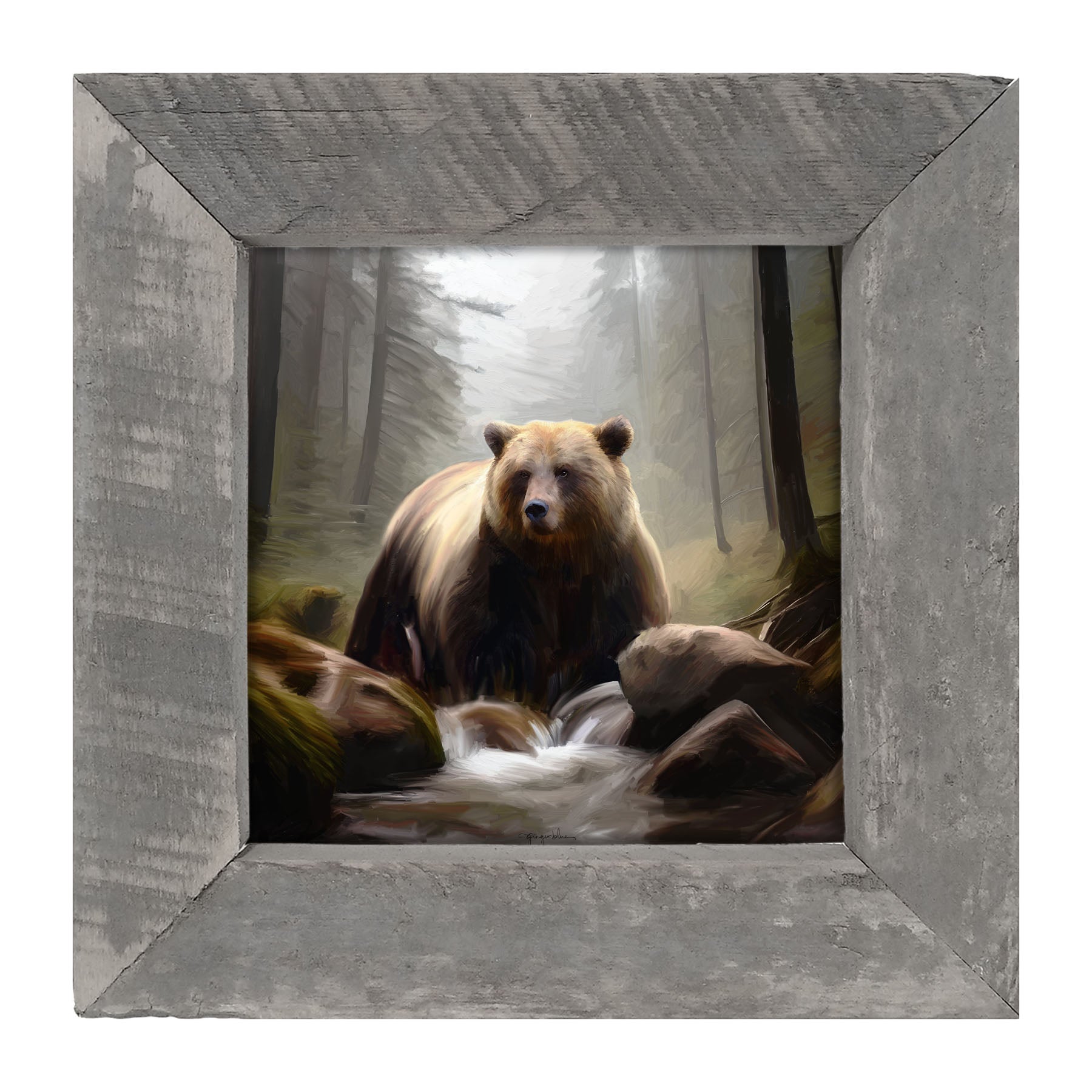 Riverside Bear - Framed art