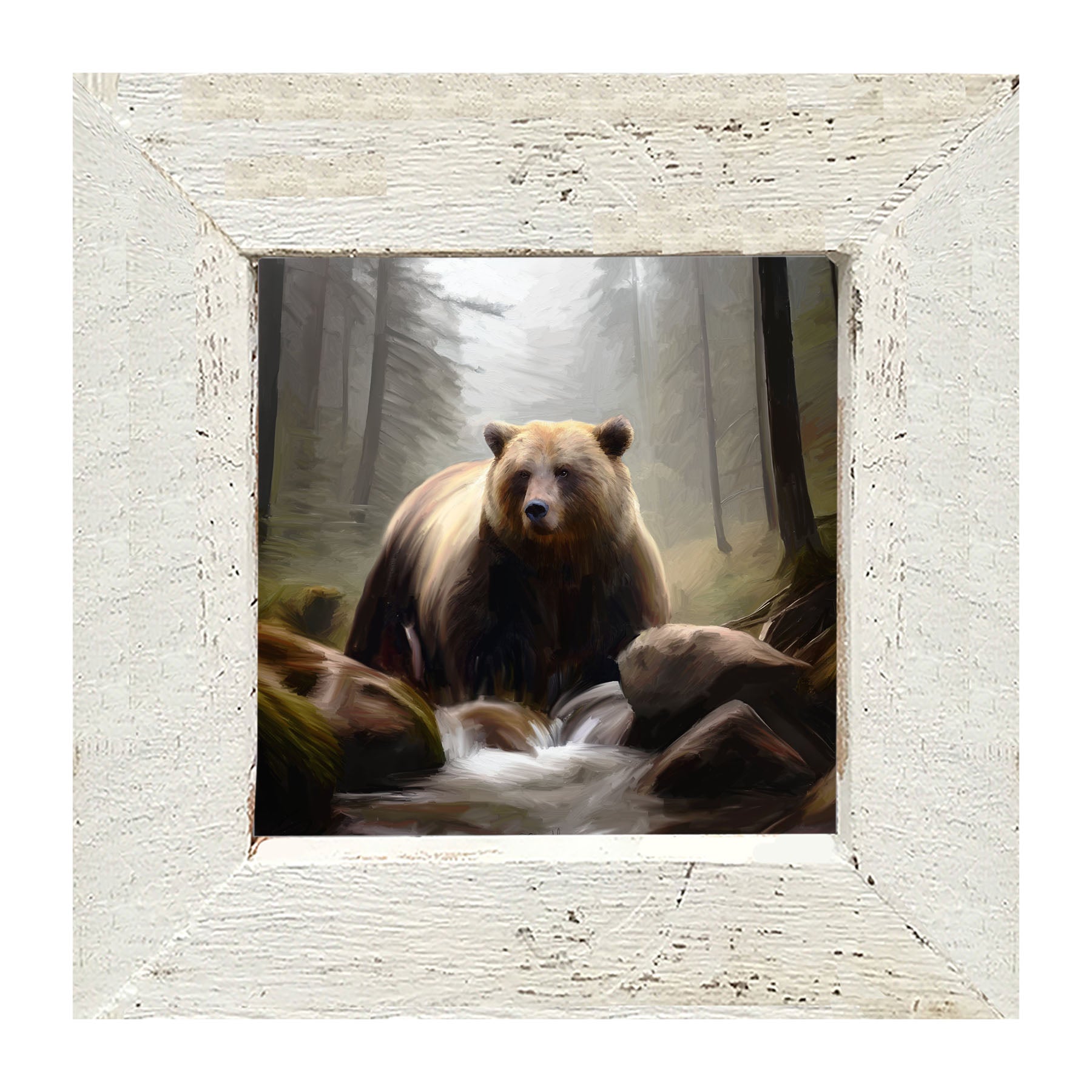 Riverside Bear - Framed art