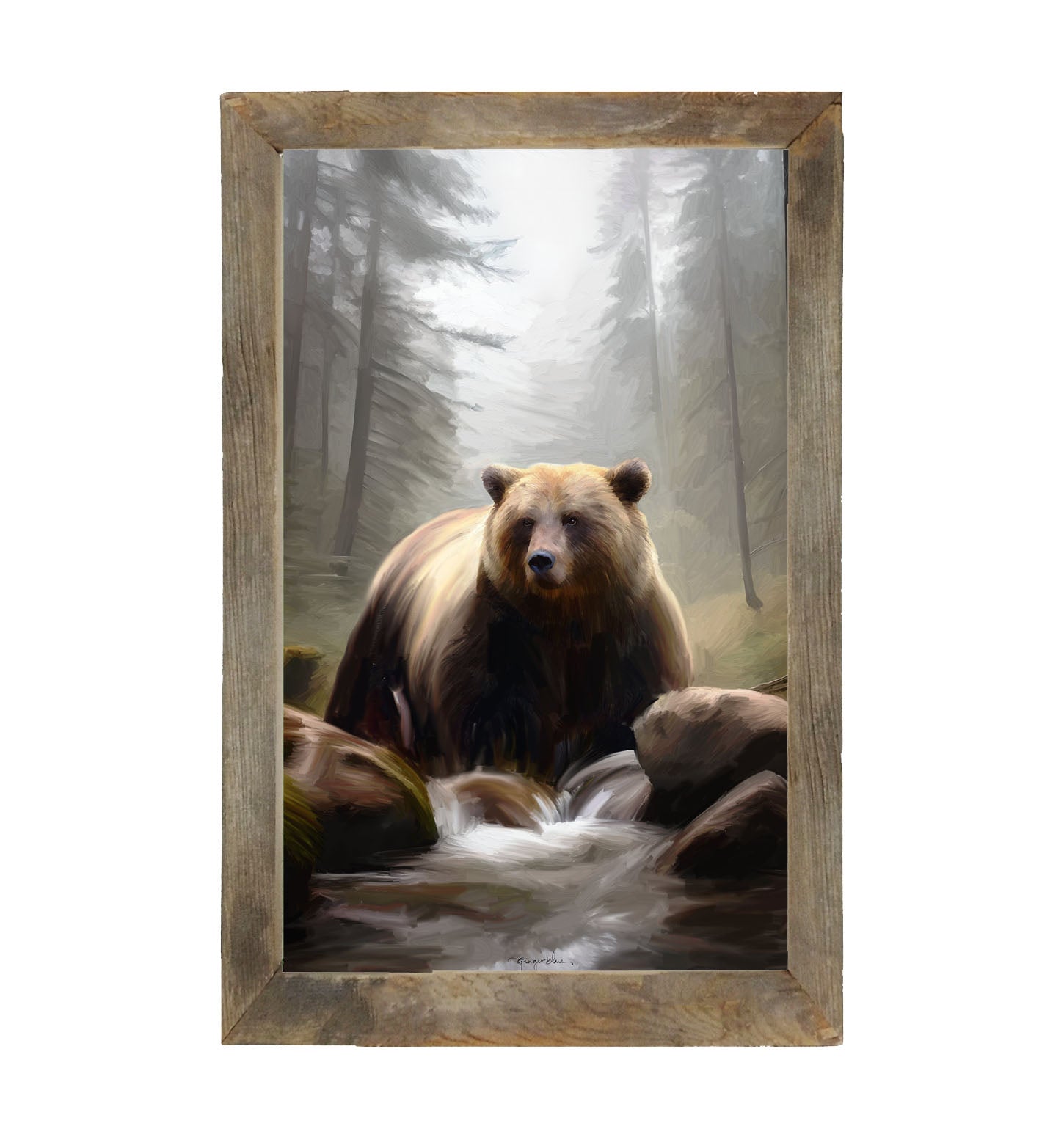 Riverside Bear - Framed art