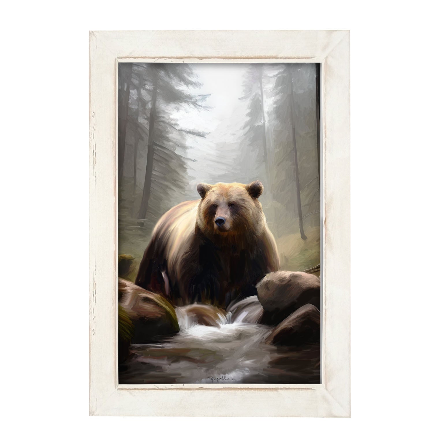 Riverside Bear - Framed art