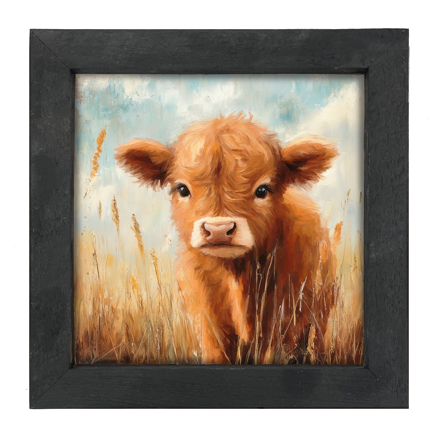 Baby Highland Cow - Framed art