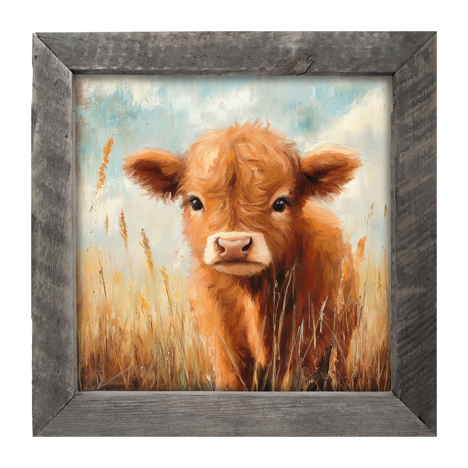 Baby Highland Cow - Framed art