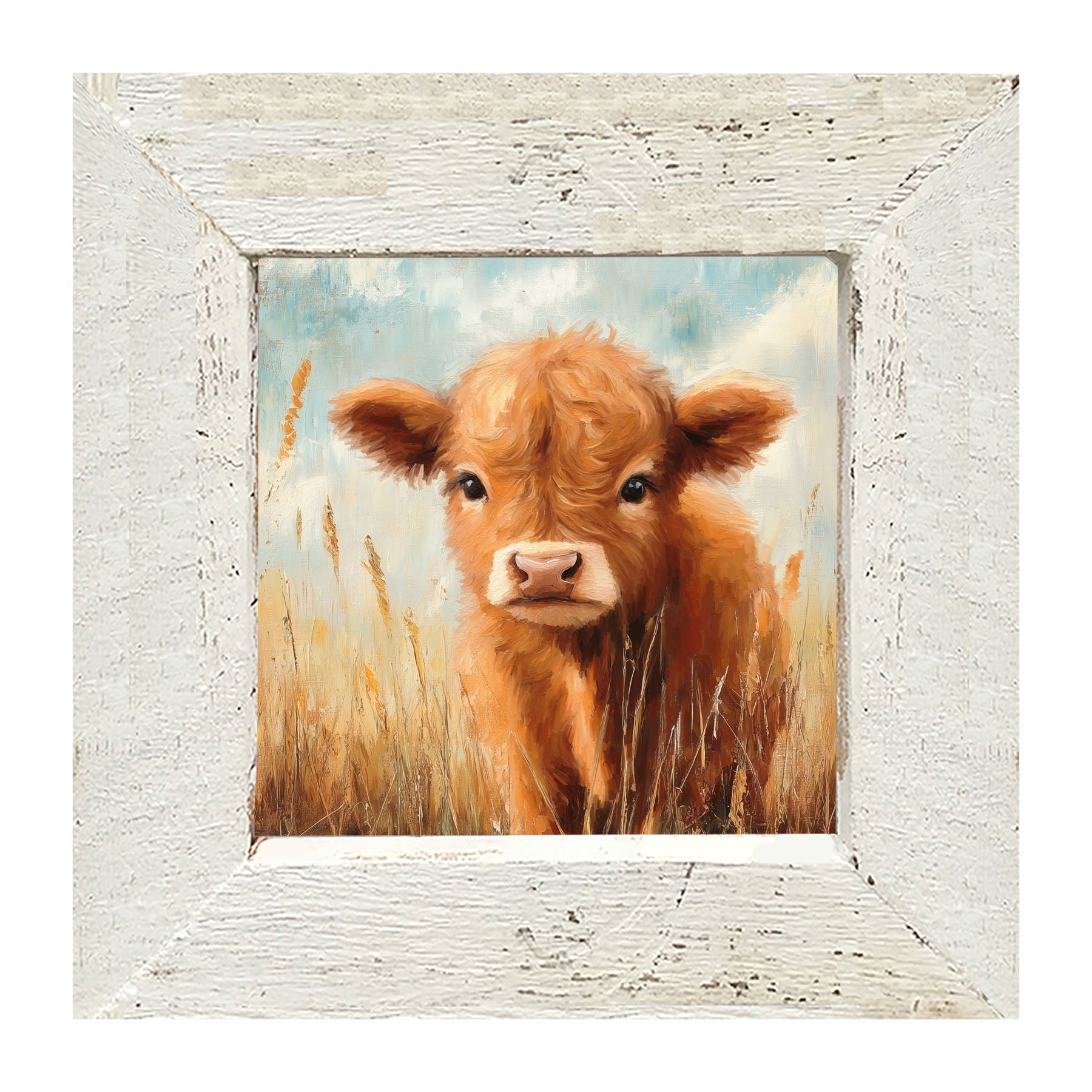 Baby Highland Cow - Framed art
