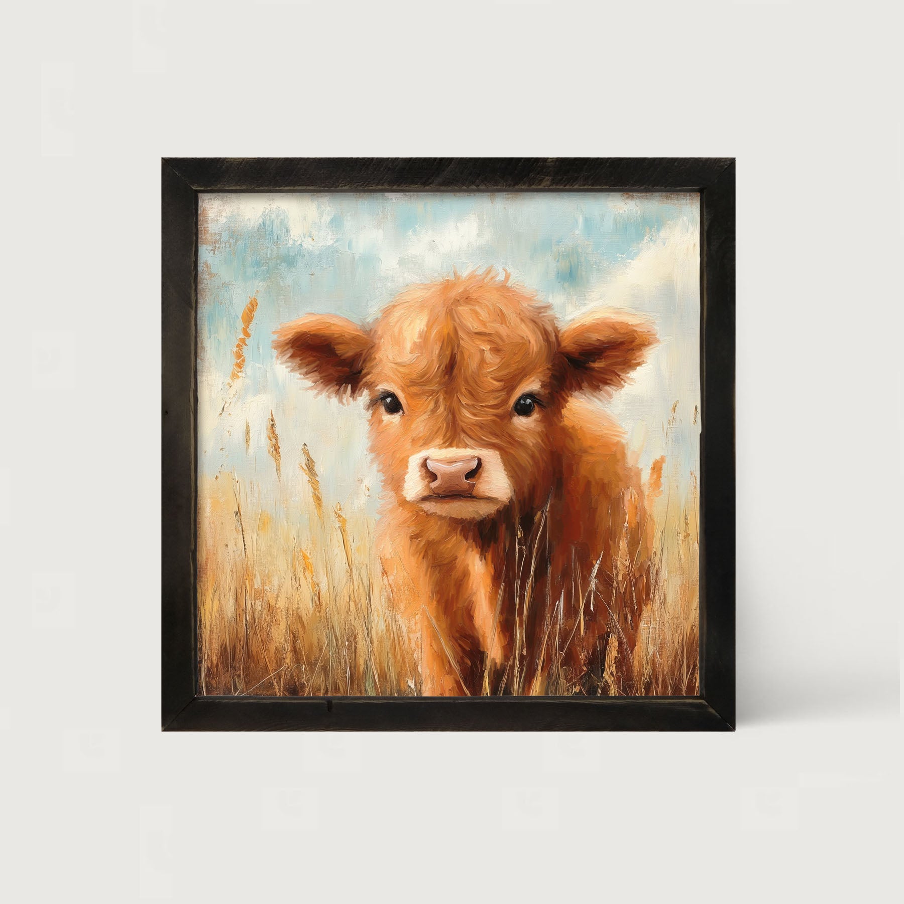 Baby Highland Cow - Framed art
