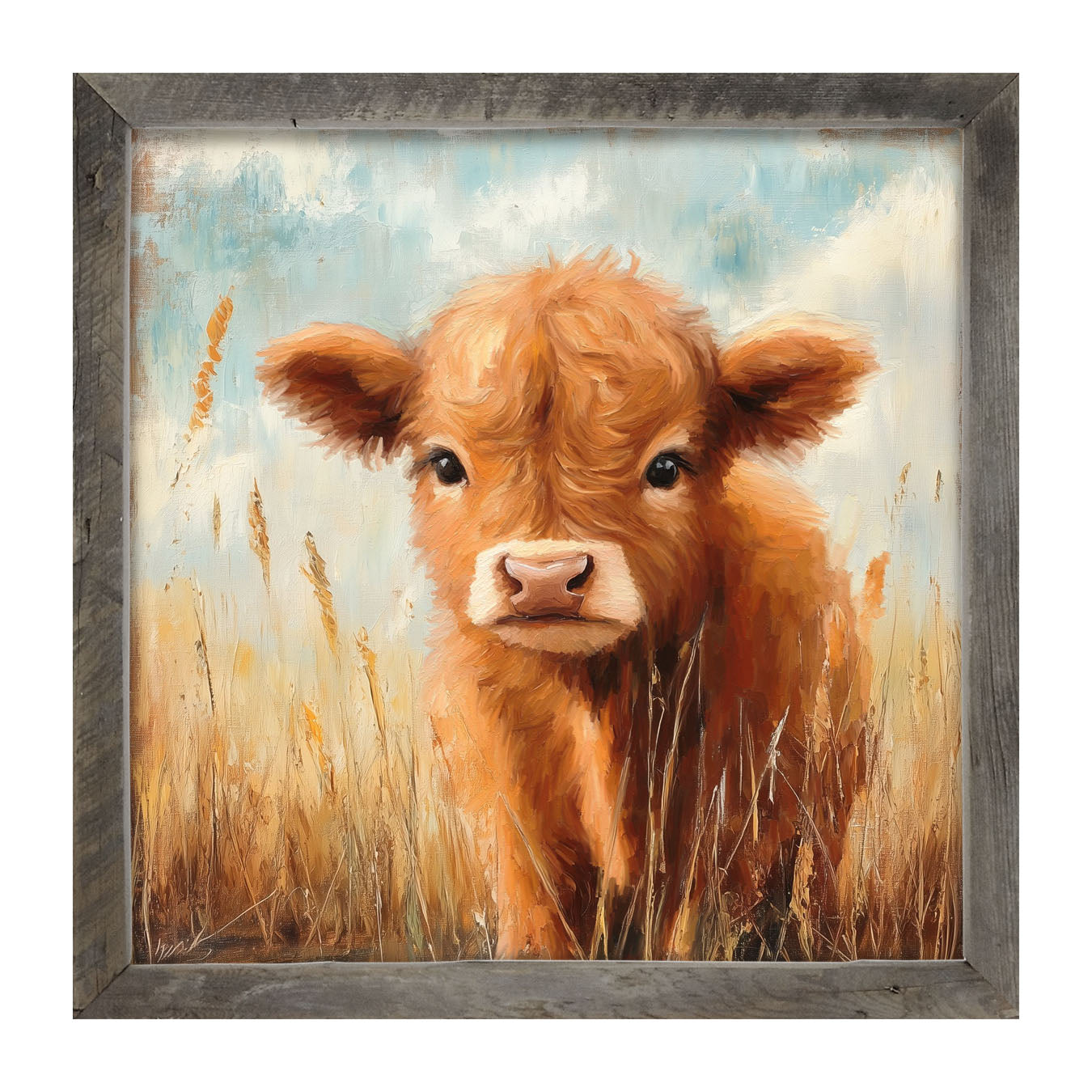 Baby Highland Cow - Framed art