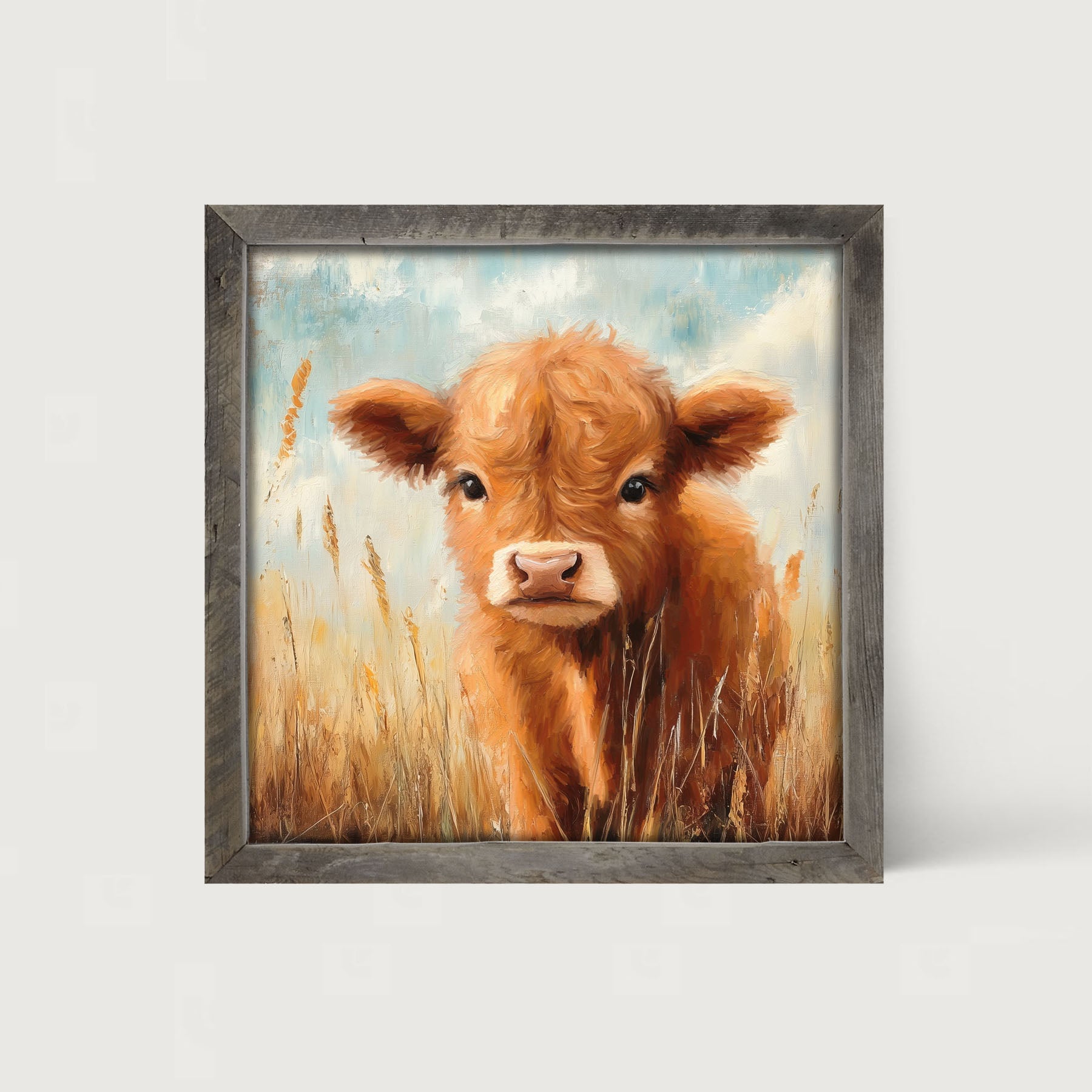 Baby Highland Cow - Framed art
