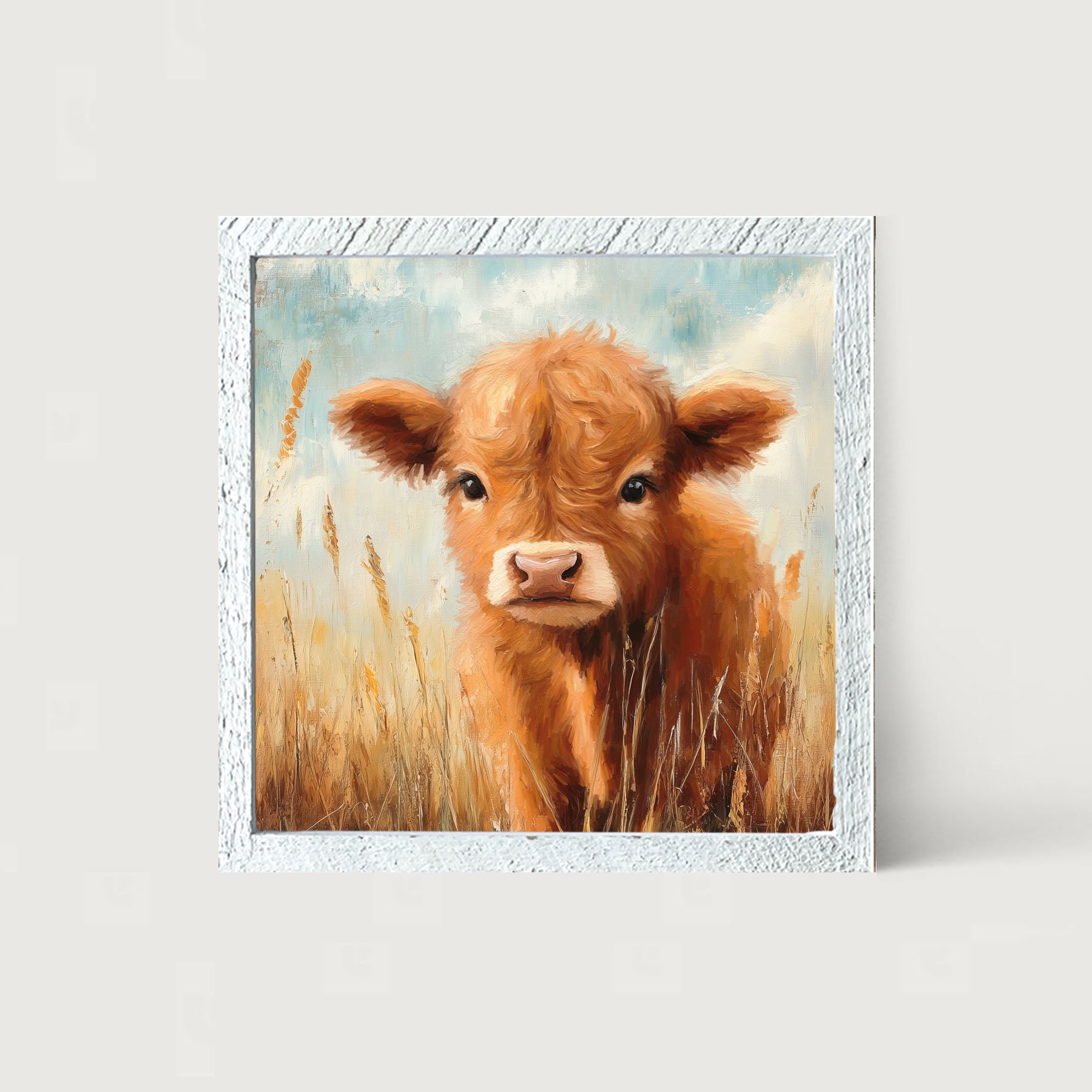 Baby Highland Cow - Framed art