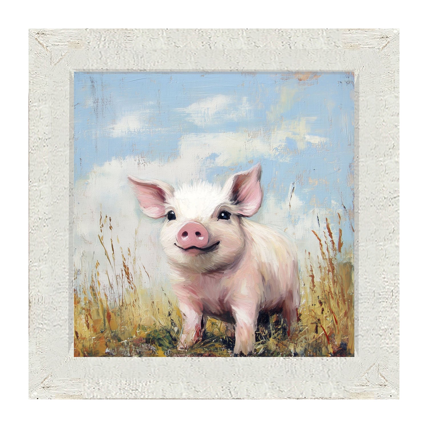 Baby Pig in a Meadow - Framed art
