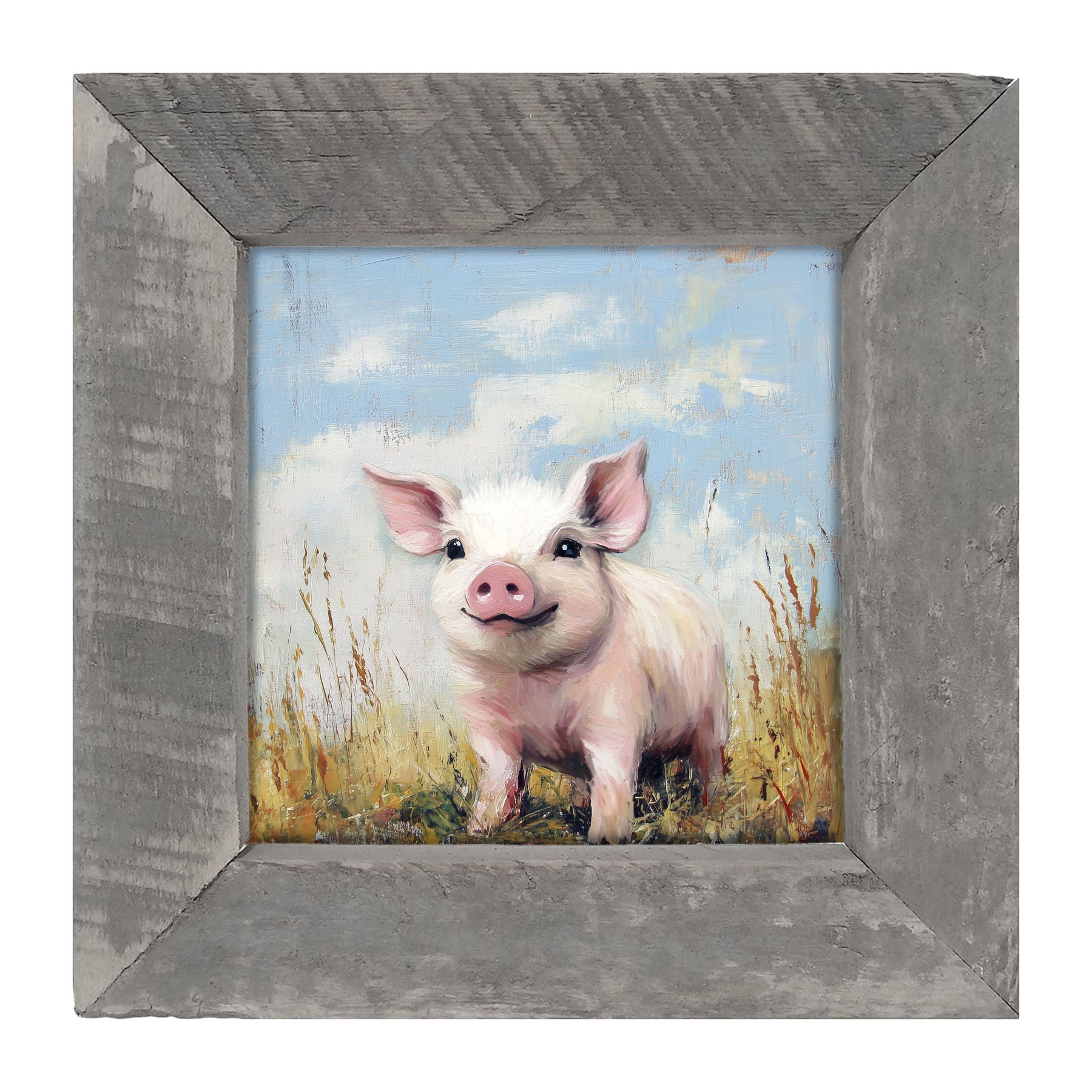 Baby Pig in a Meadow - Framed art