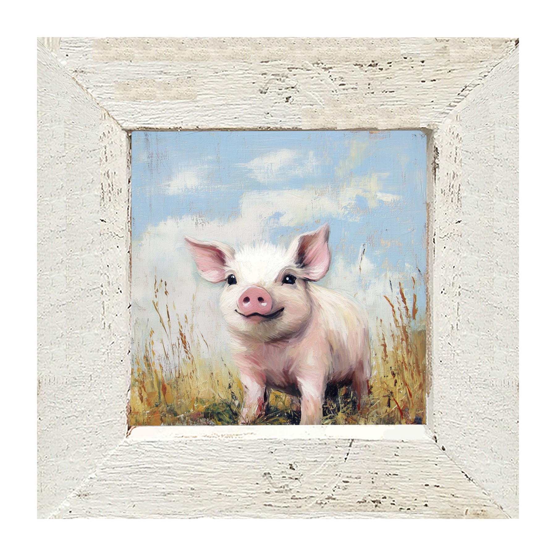 Baby Pig in a Meadow - Framed art