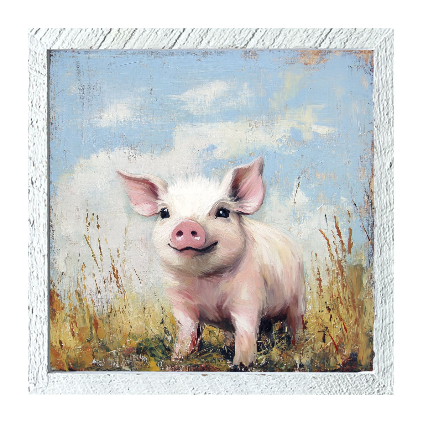 Baby Pig in a Meadow - Framed art