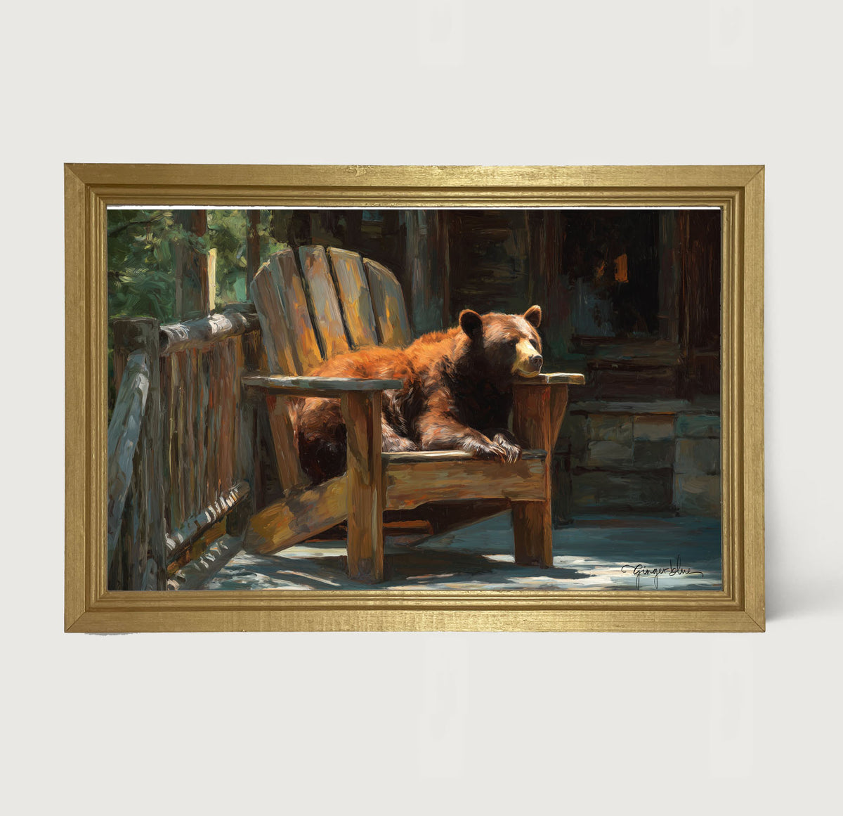 Bear Resting in Adirondack Chair