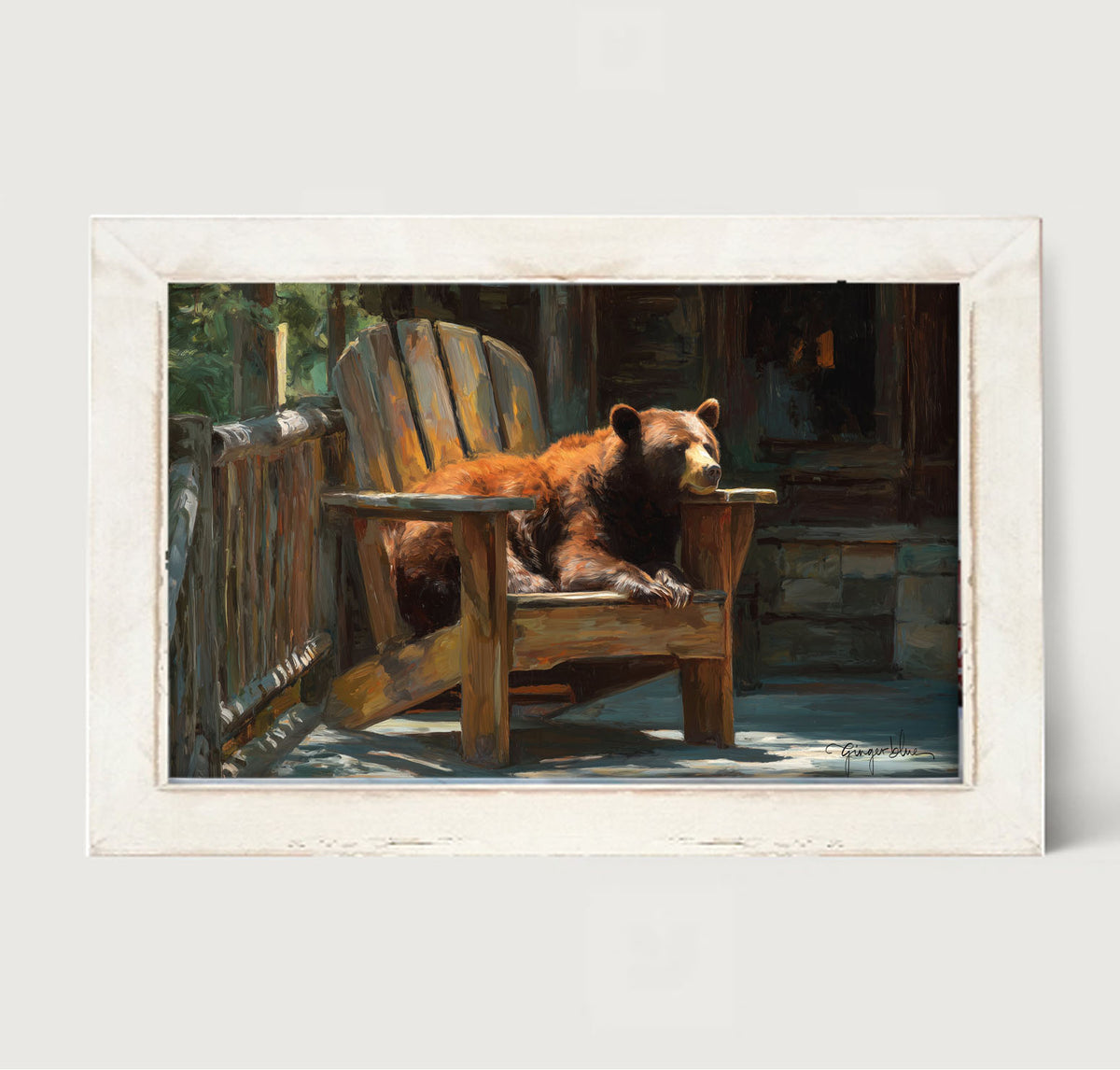 Bear Resting in Adirondack Chair