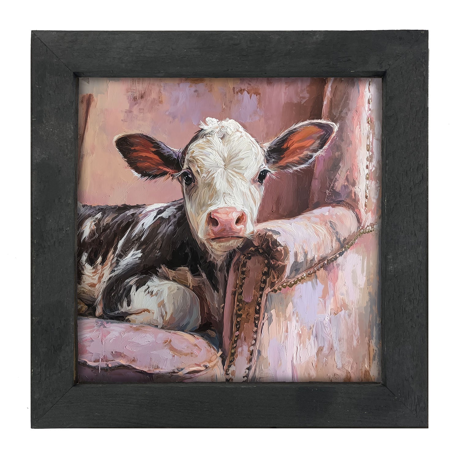 Armchair with Cow - Framed Art