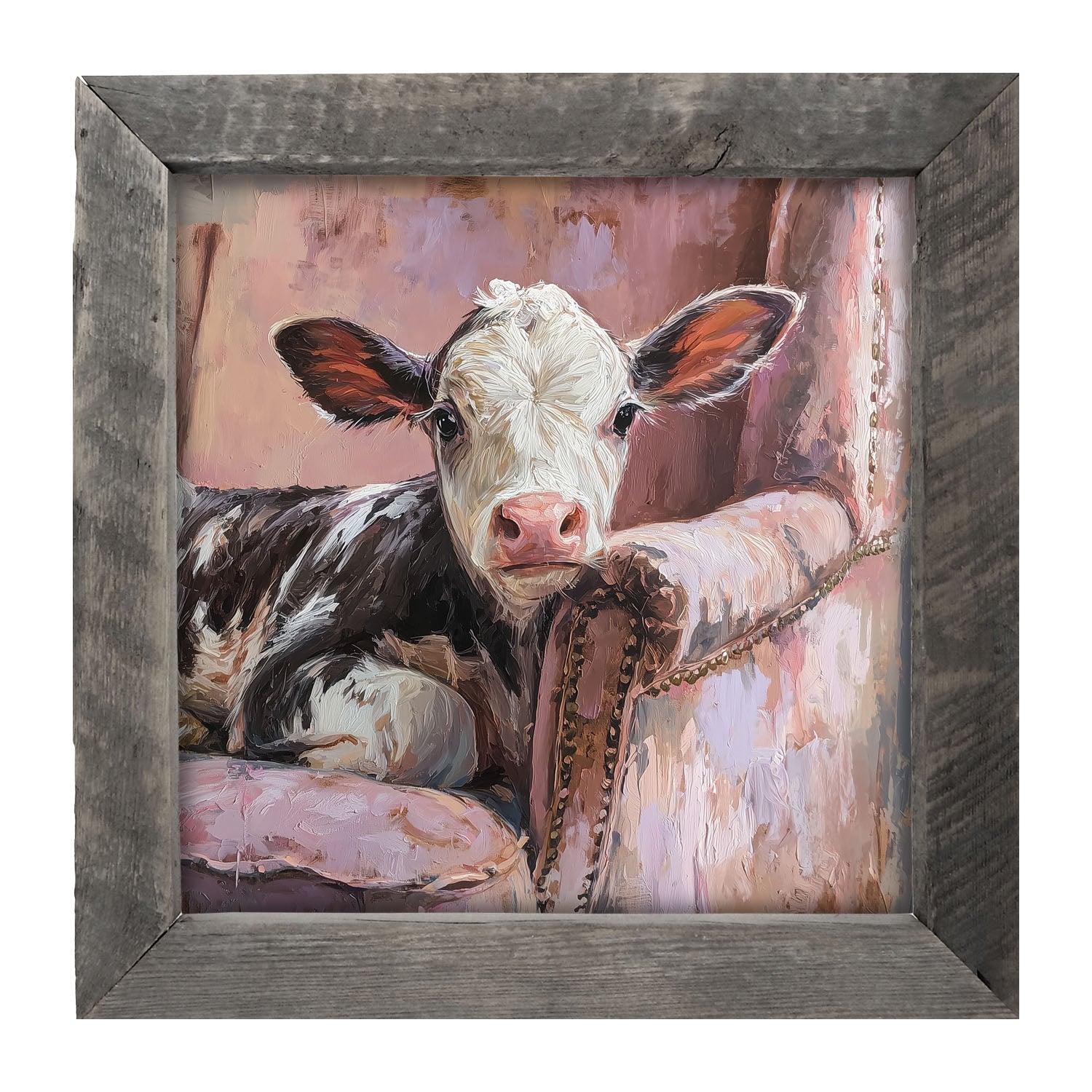 Armchair with Cow - Framed Art