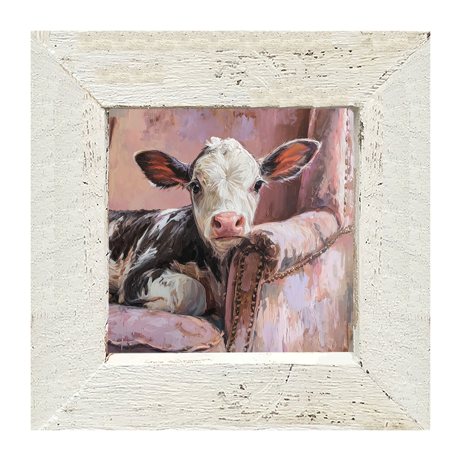 Armchair with Cow - Framed Art
