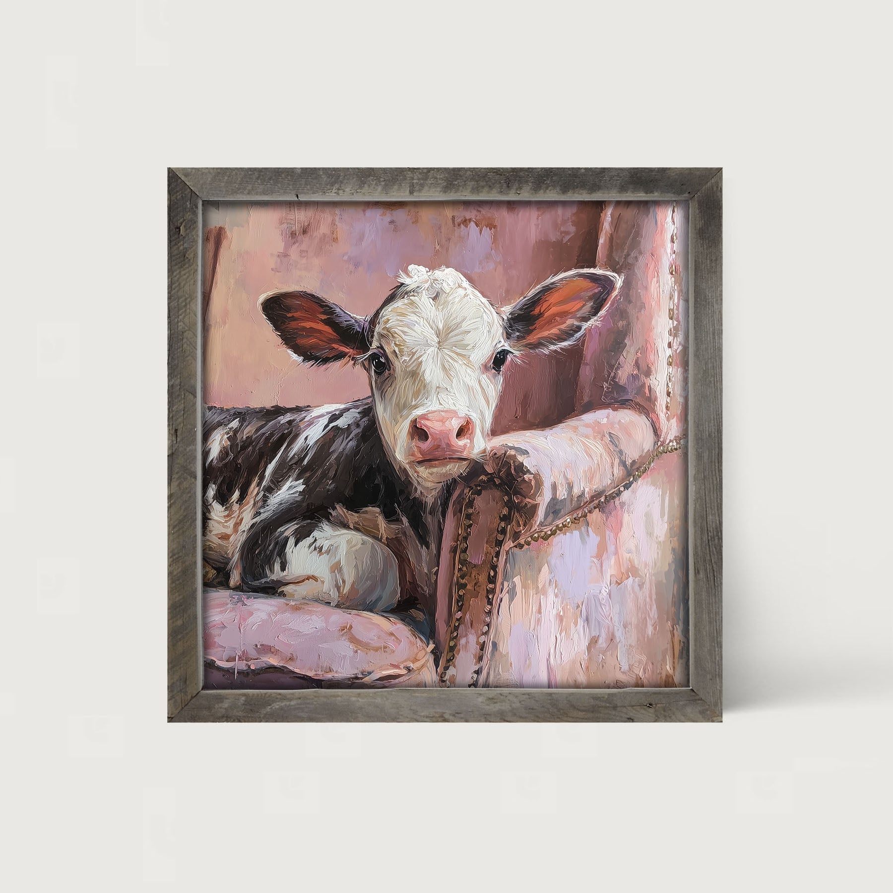 Armchair with Cow - Framed Art