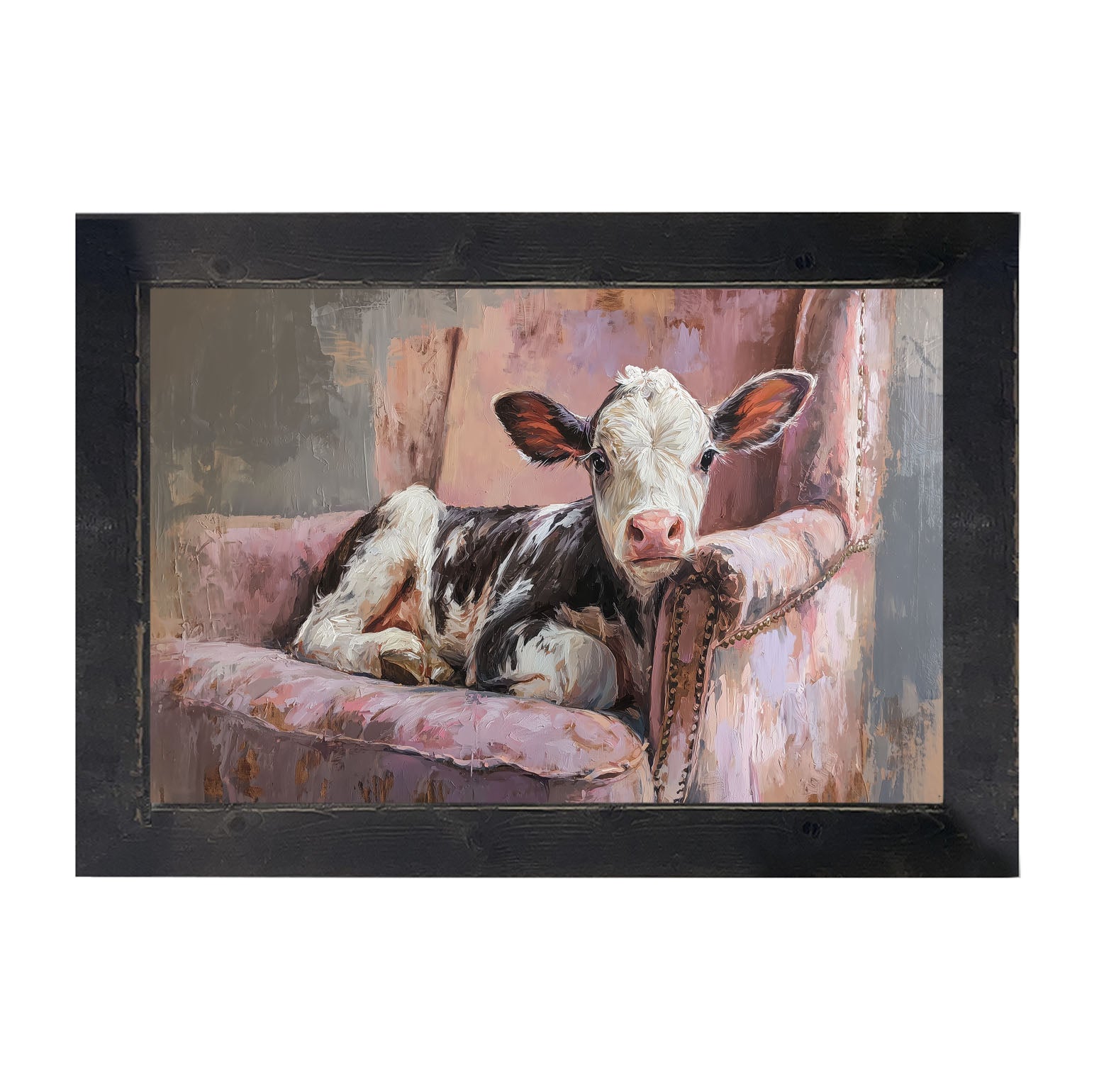 Armchair with Cow - Framed Art