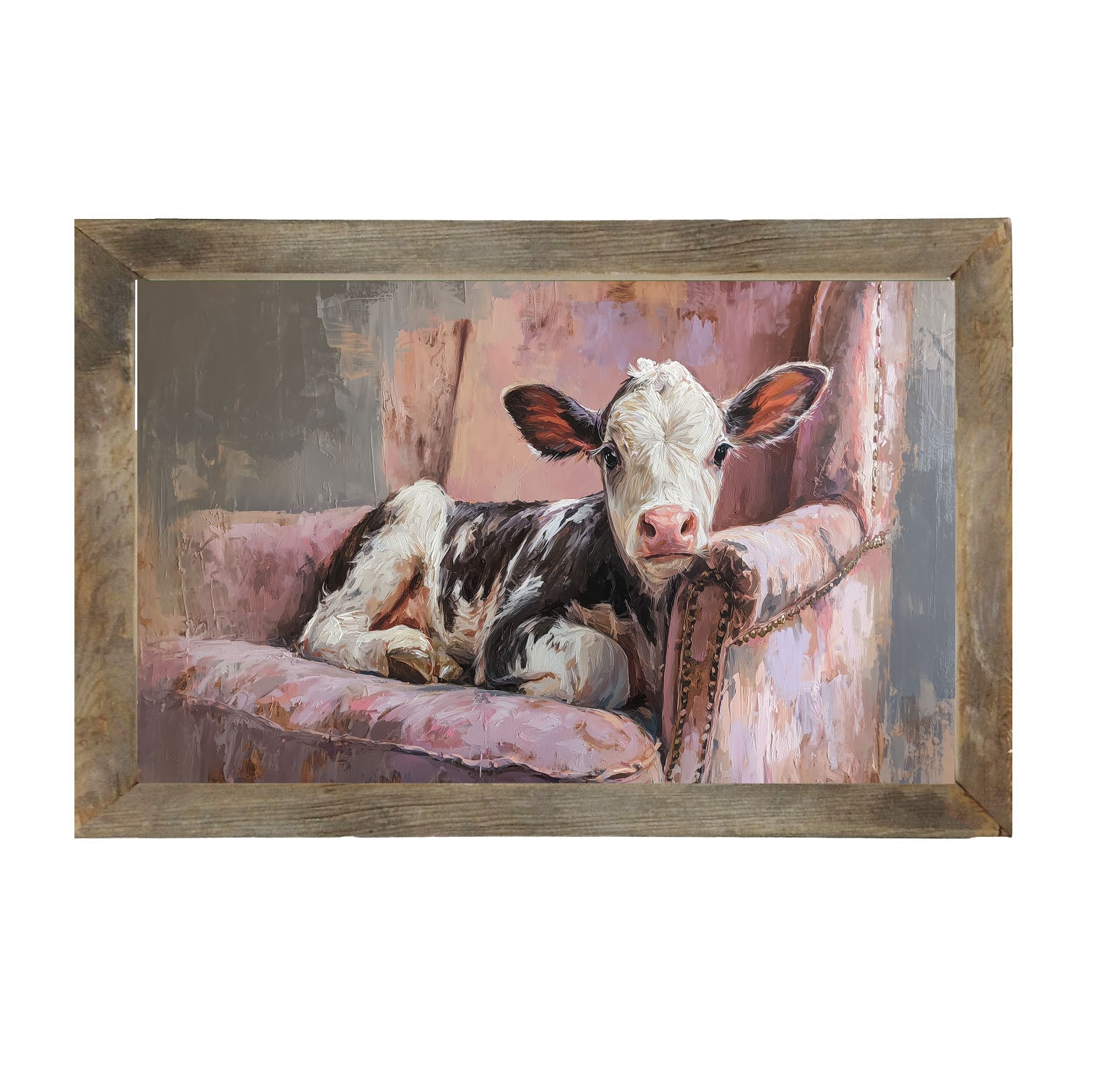 Armchair with Cow - Framed Art