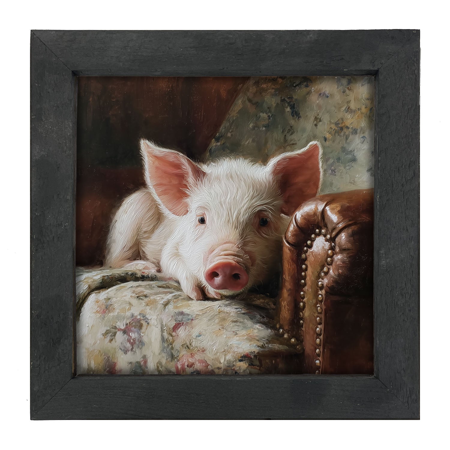 Armchair with Pig - Framed Art
