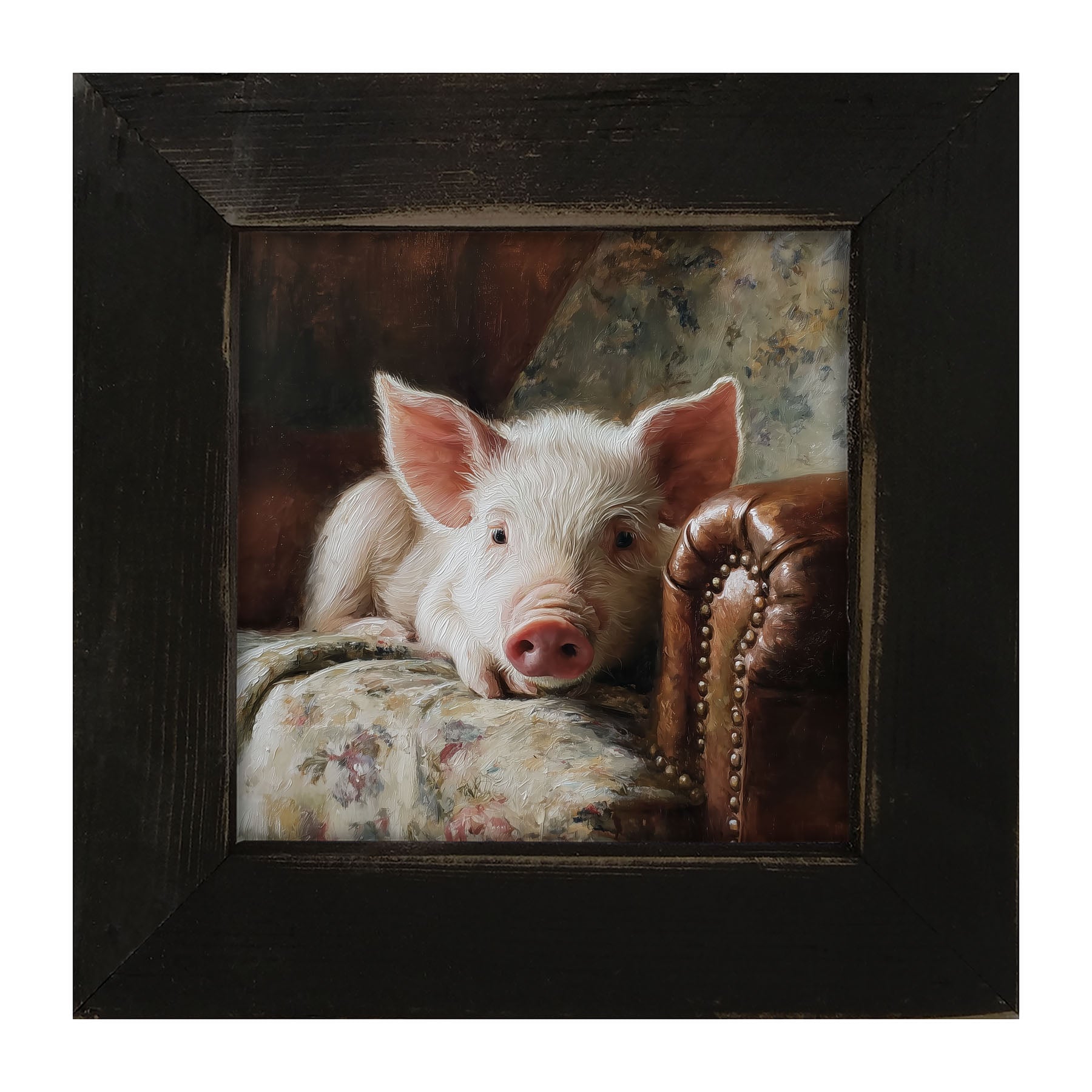 Armchair with Pig - Framed Art