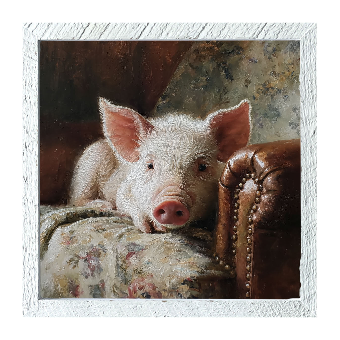 Armchair with Pig - Framed Art