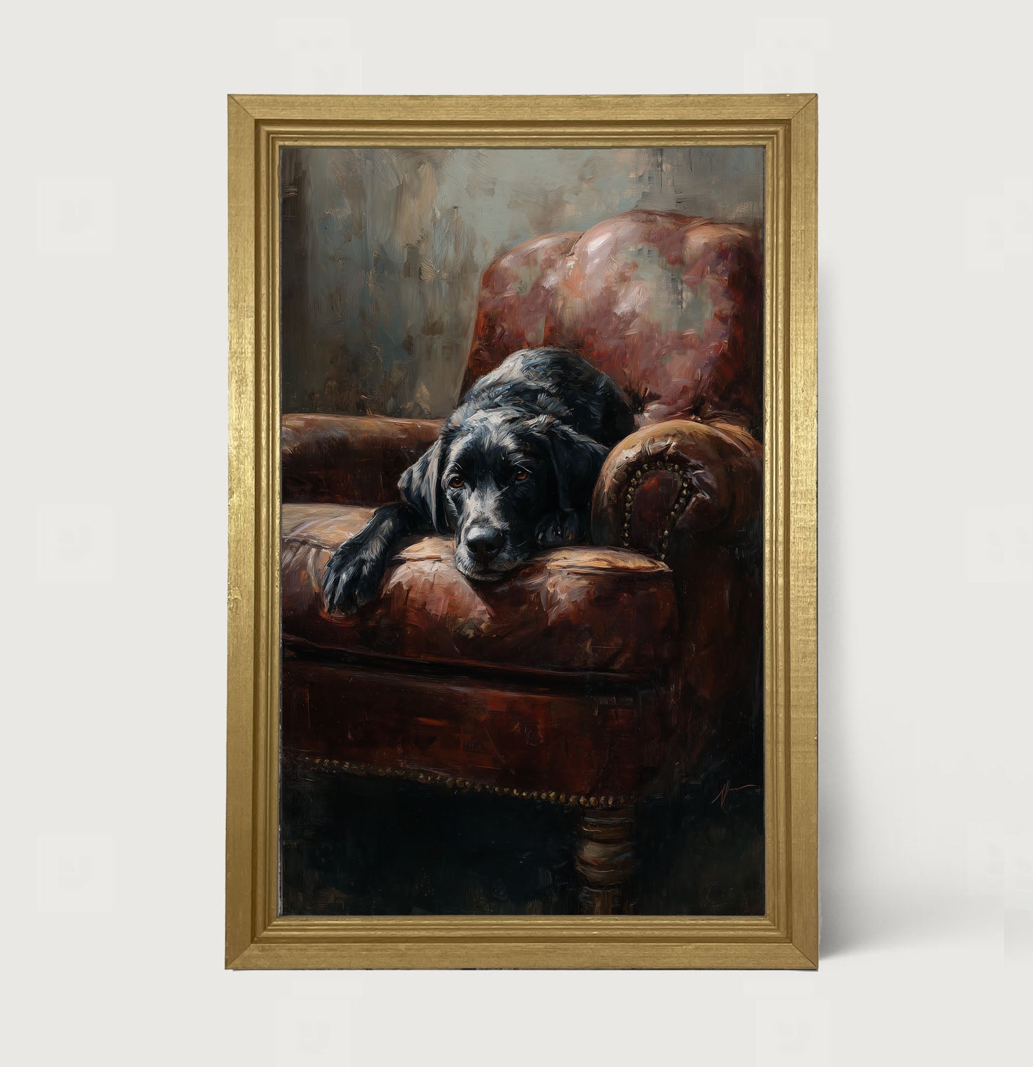 Armchair with Black Lab