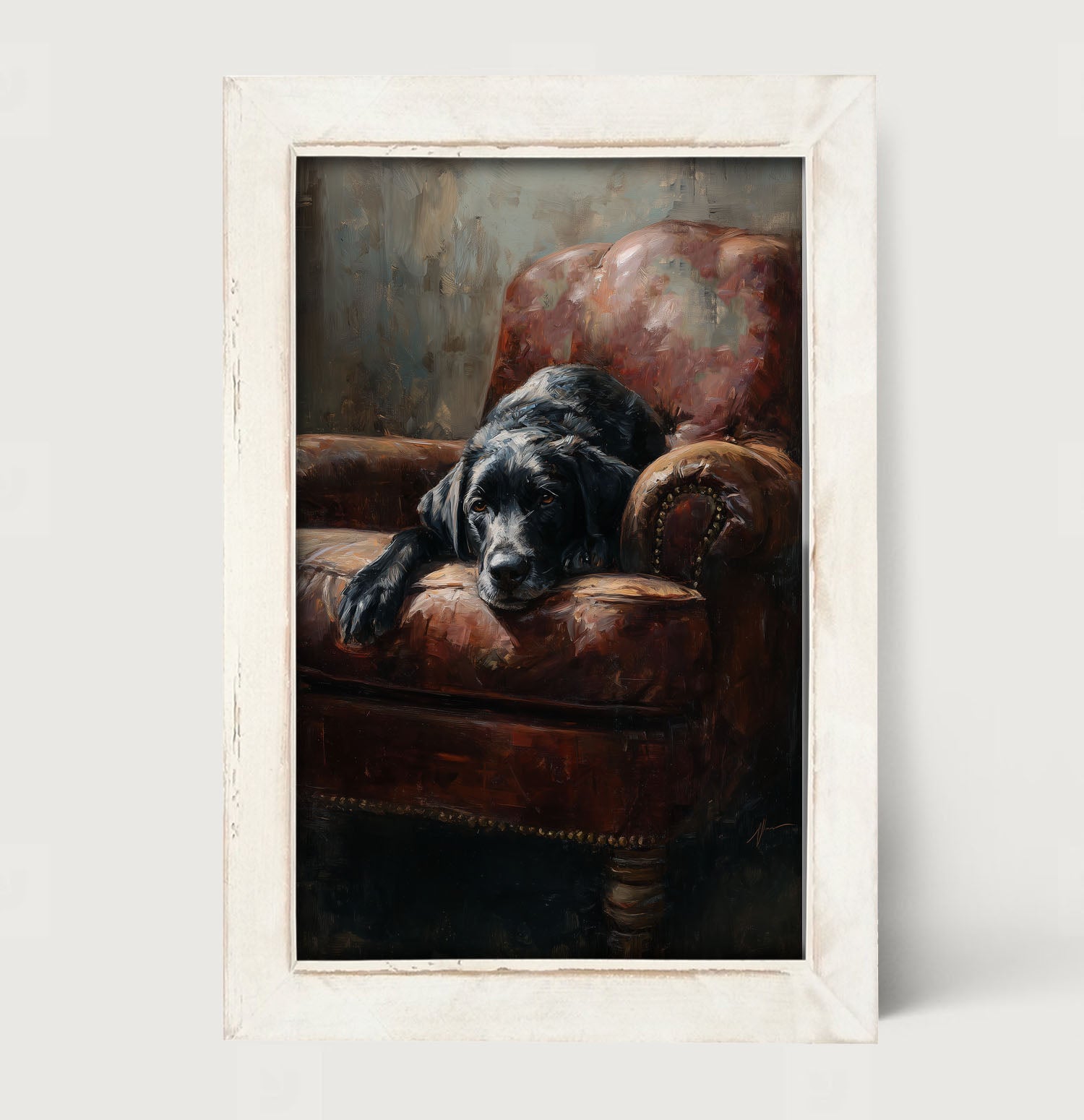 Armchair with Black Lab
