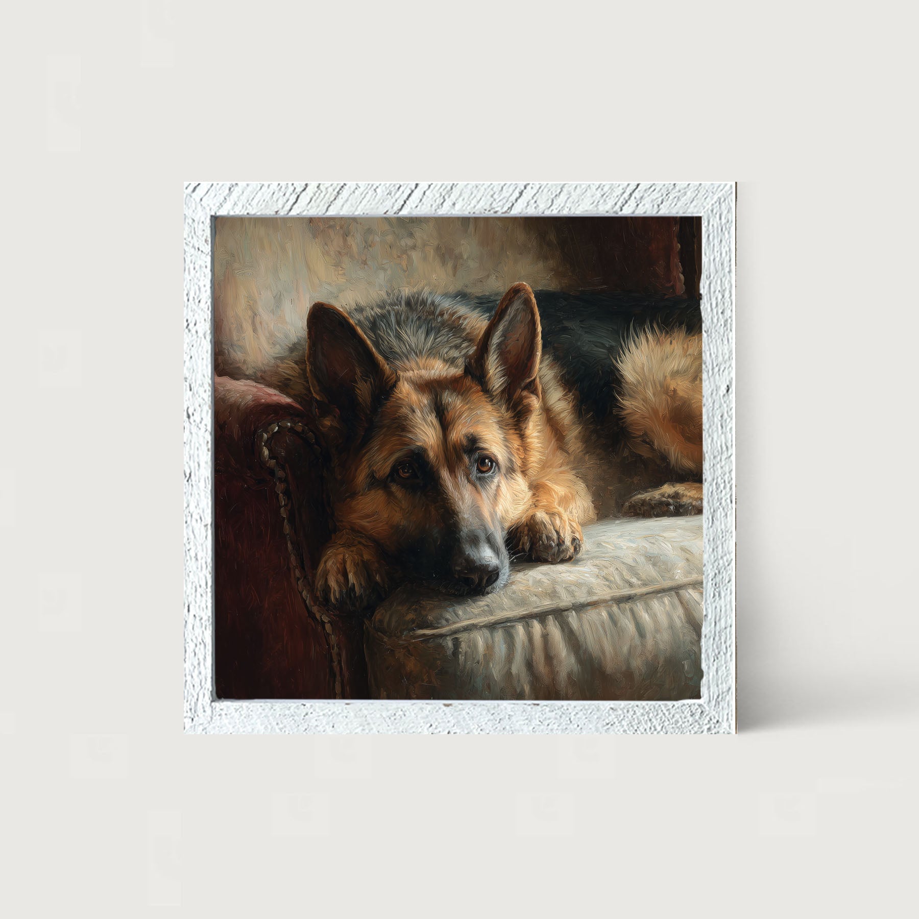 Armchair with German Shepard