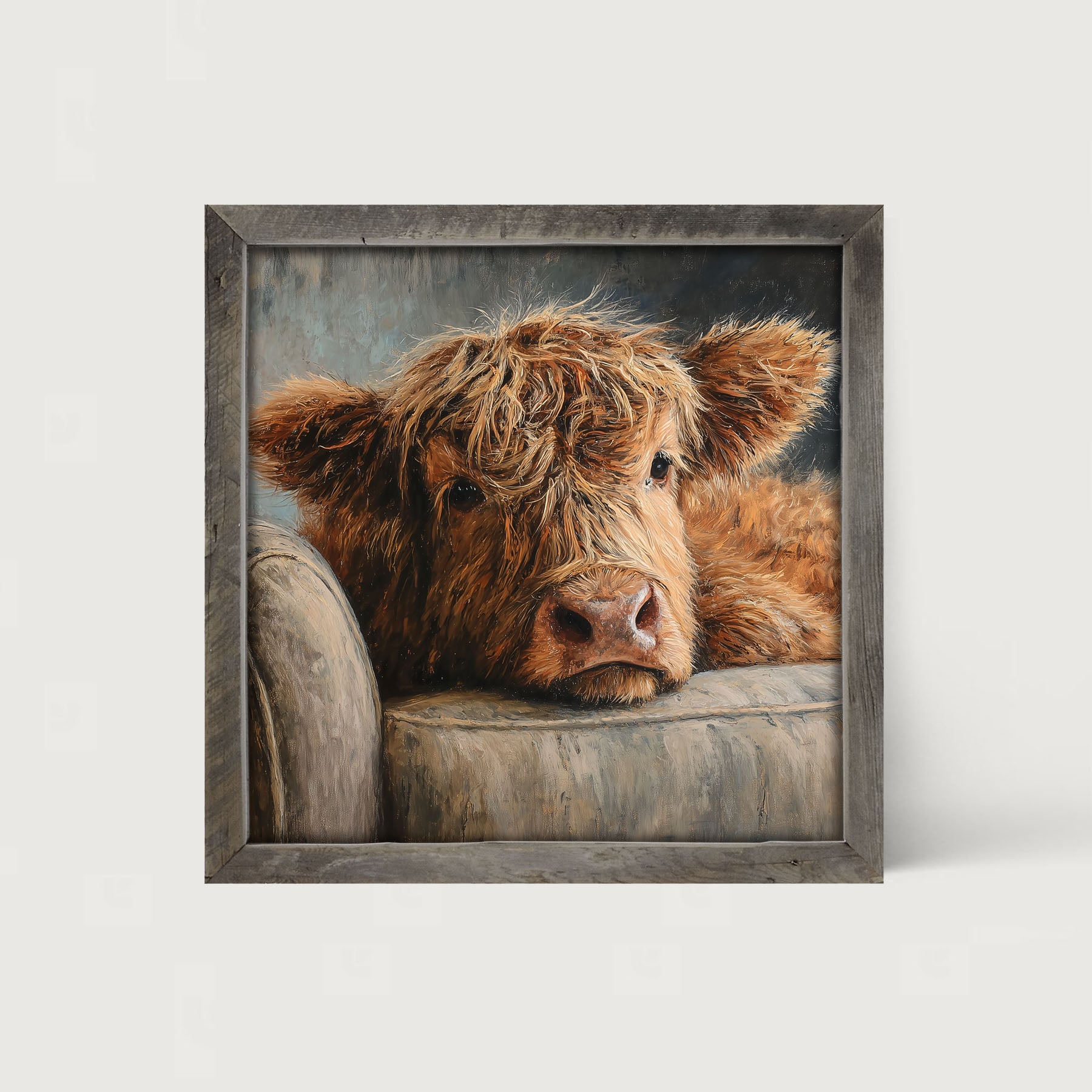 Armchair with Highland Cow