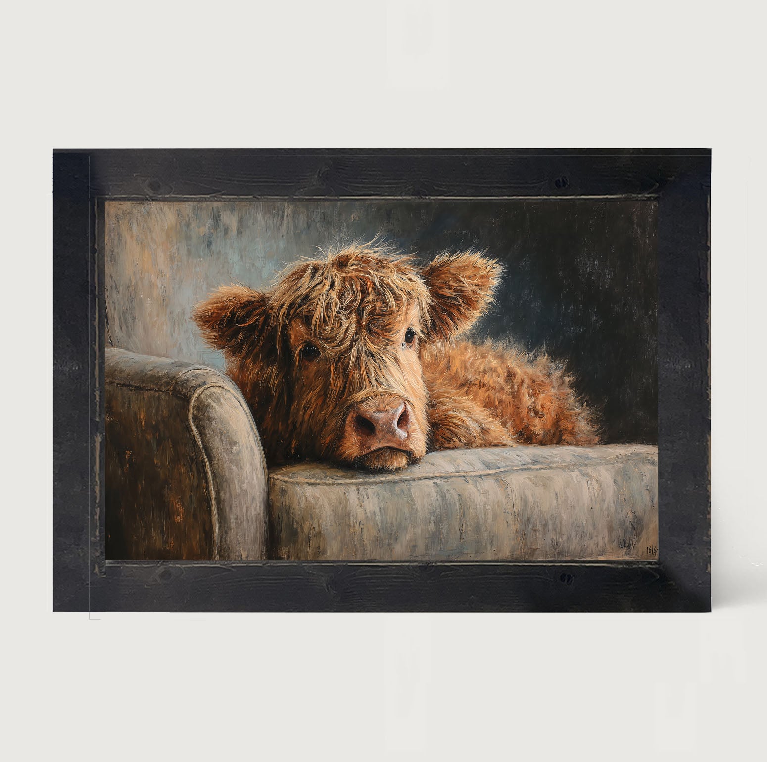 Armchair with Highland Cow
