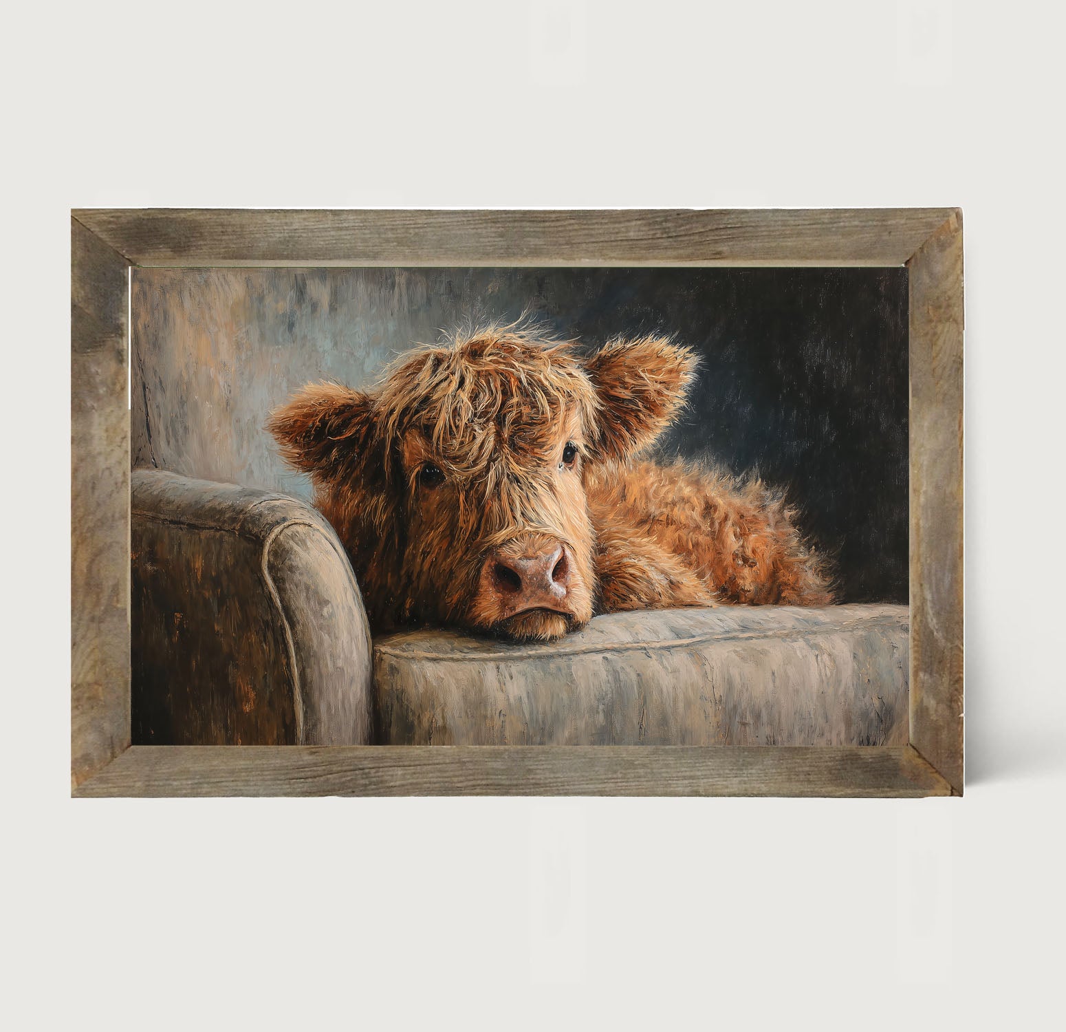 Armchair with Highland Cow