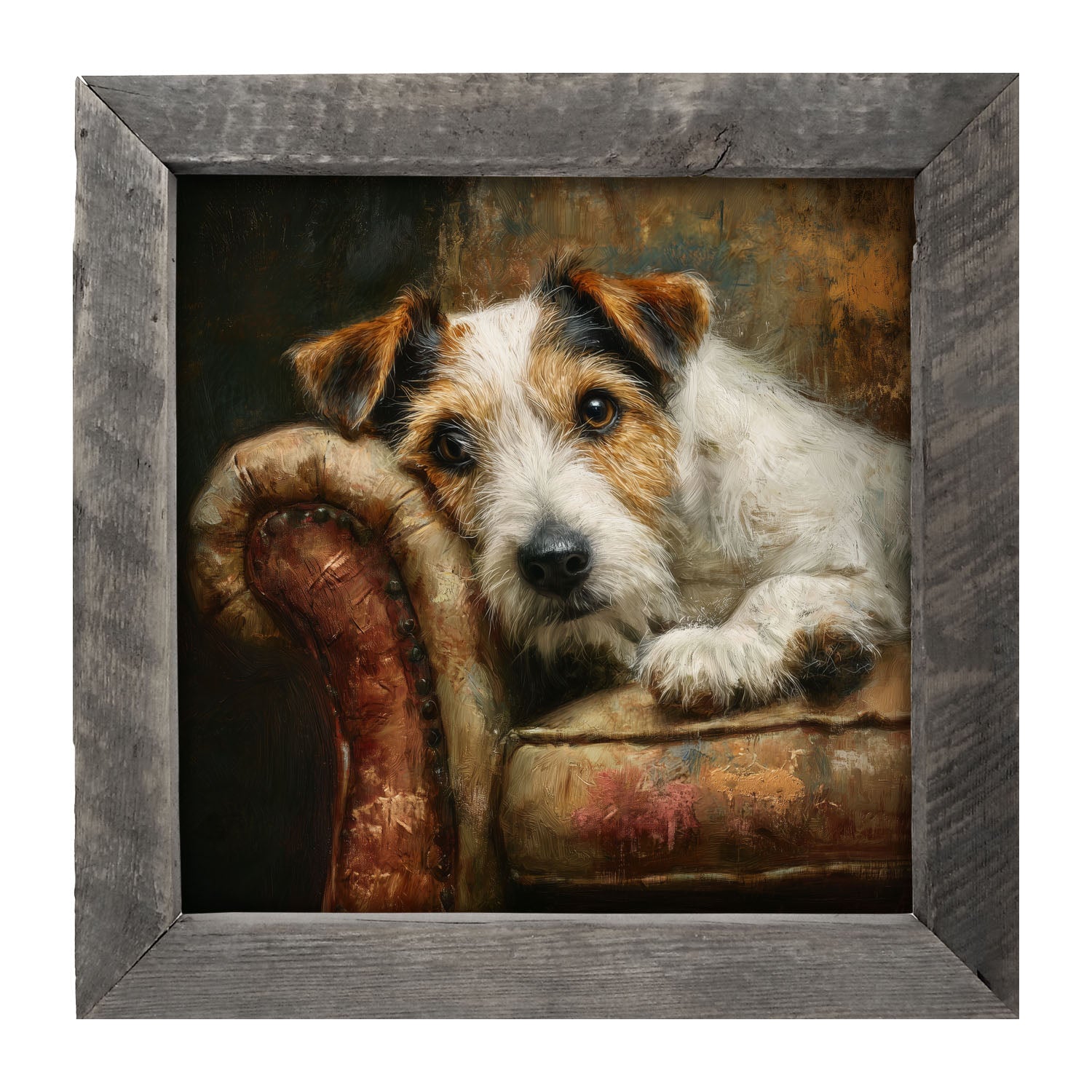 Armchair with Jack Russell - Framed Art