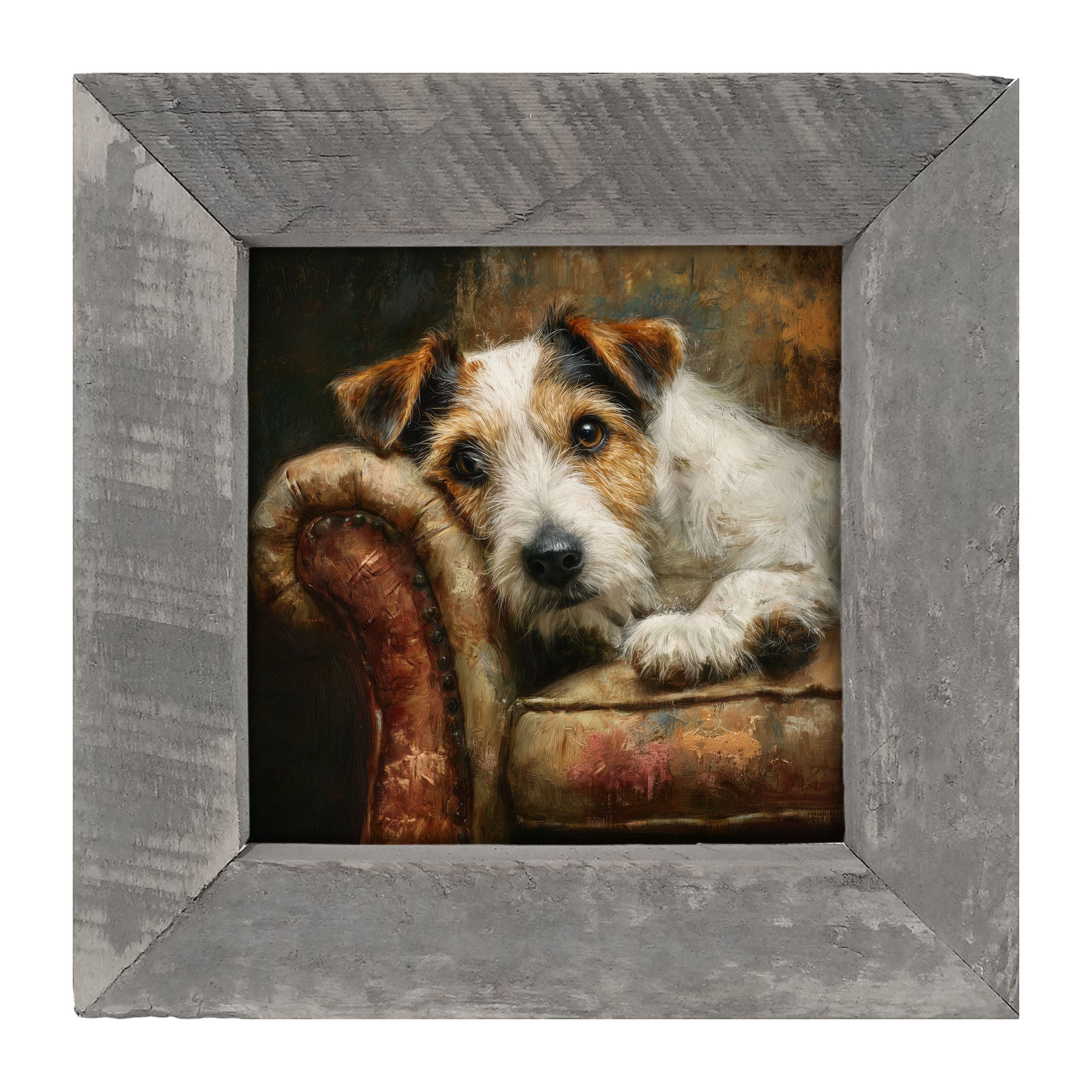 Armchair with Jack Russell - Framed Art
