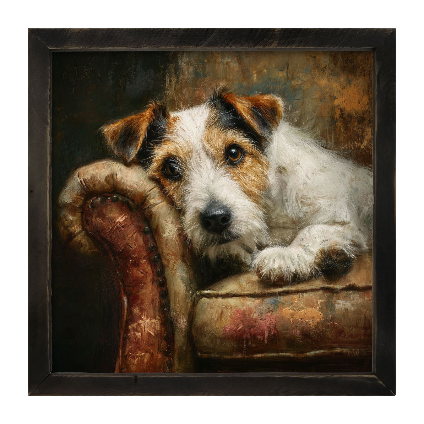 Armchair with Jack Russell - Framed Art