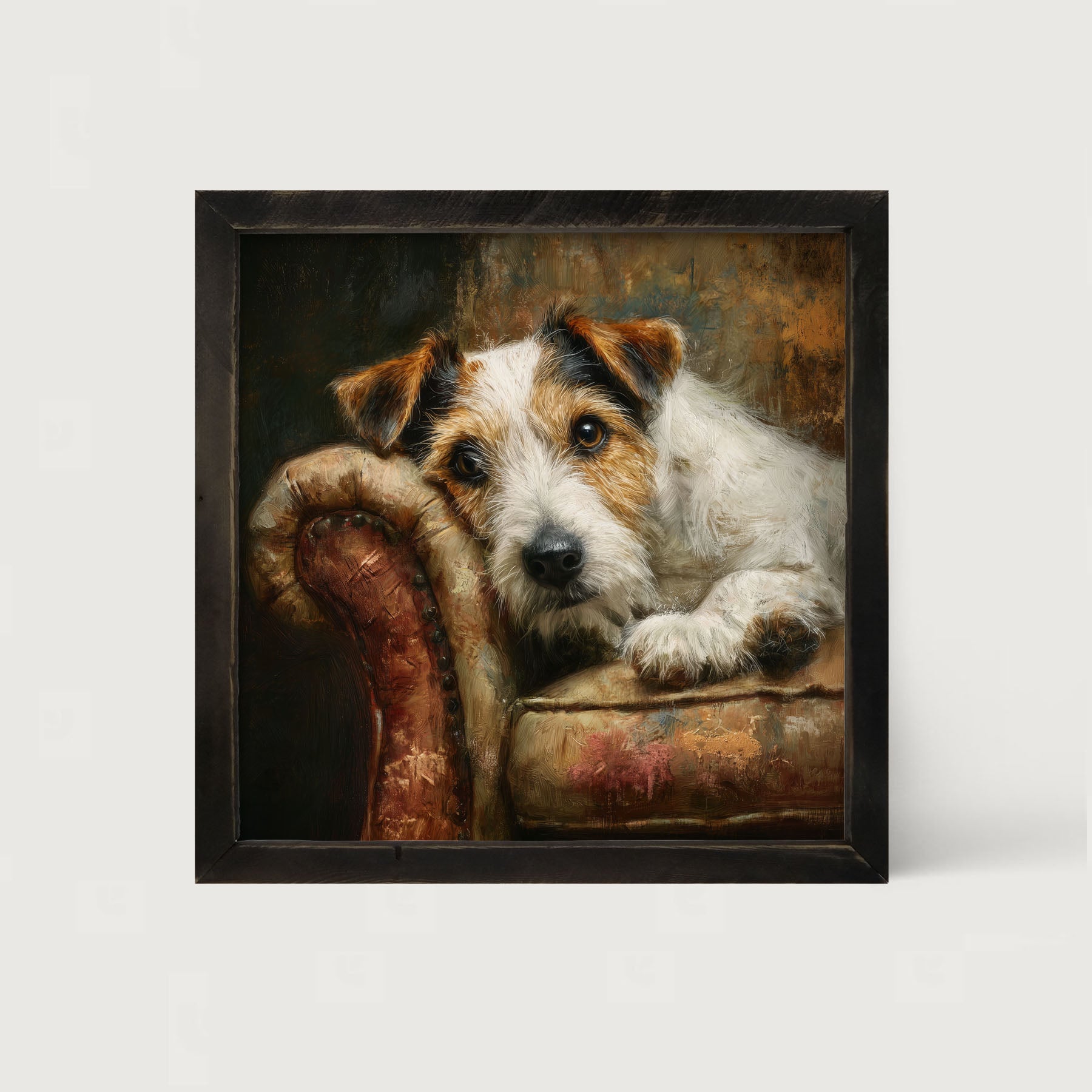Armchair with Jack Russell - Framed Art