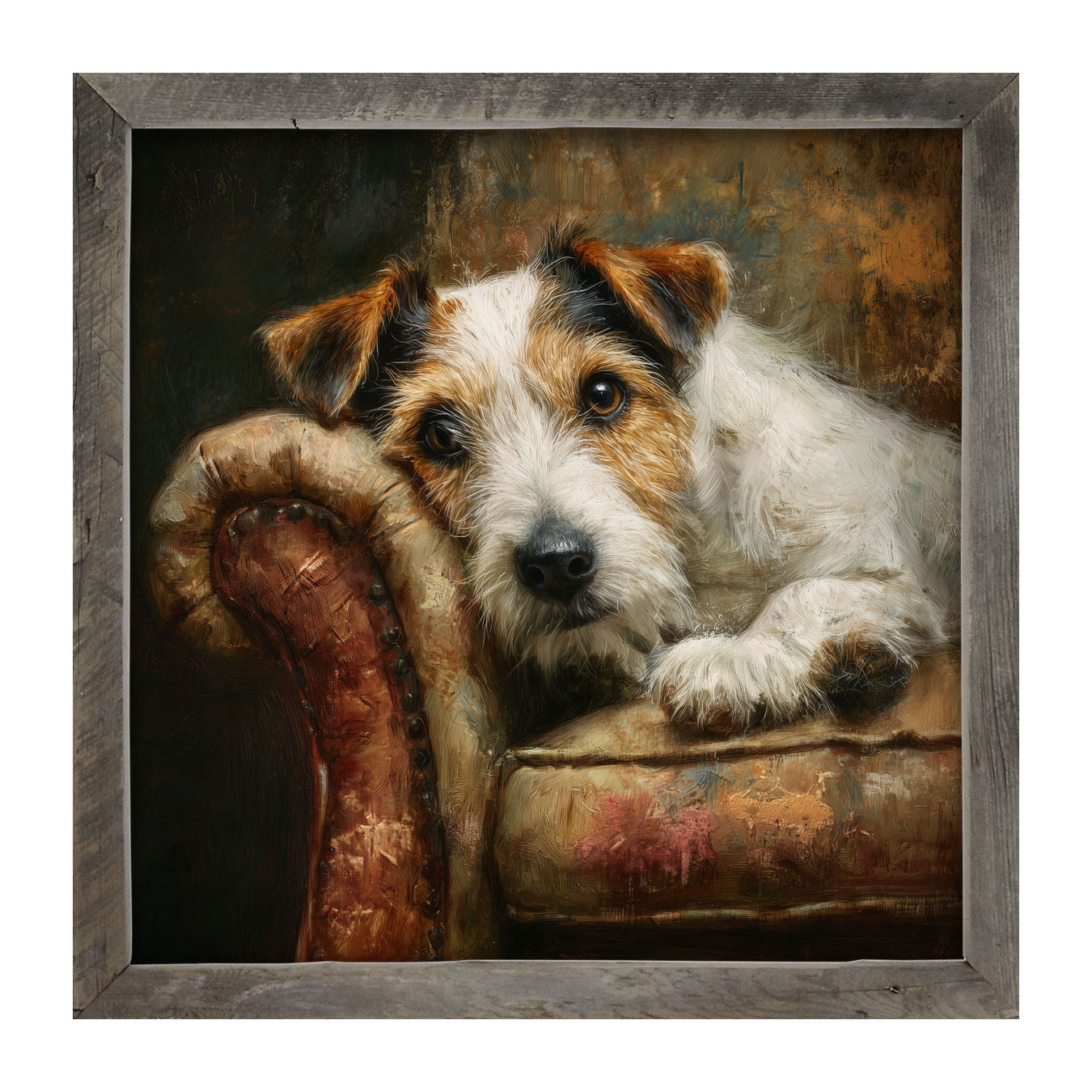 Armchair with Jack Russell - Framed Art