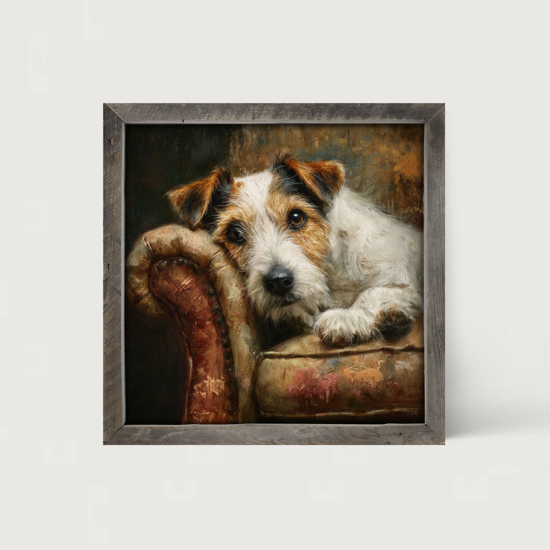 Armchair with Jack Russell - Framed Art